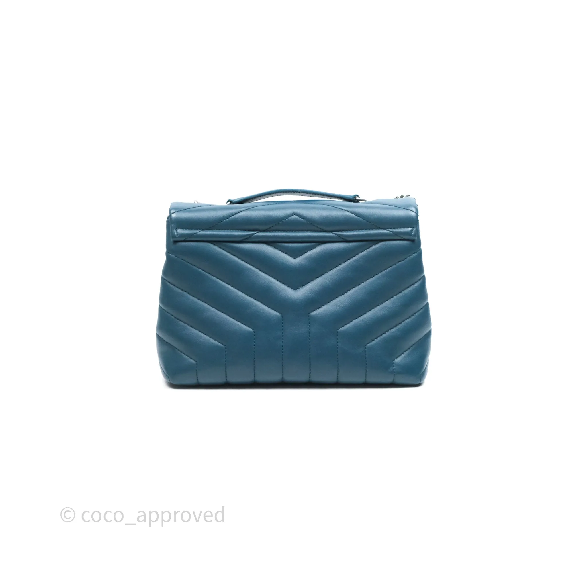 Saint Laurent Loulou Small Flap Bag Turquoise Blue Ruthenum Hardware