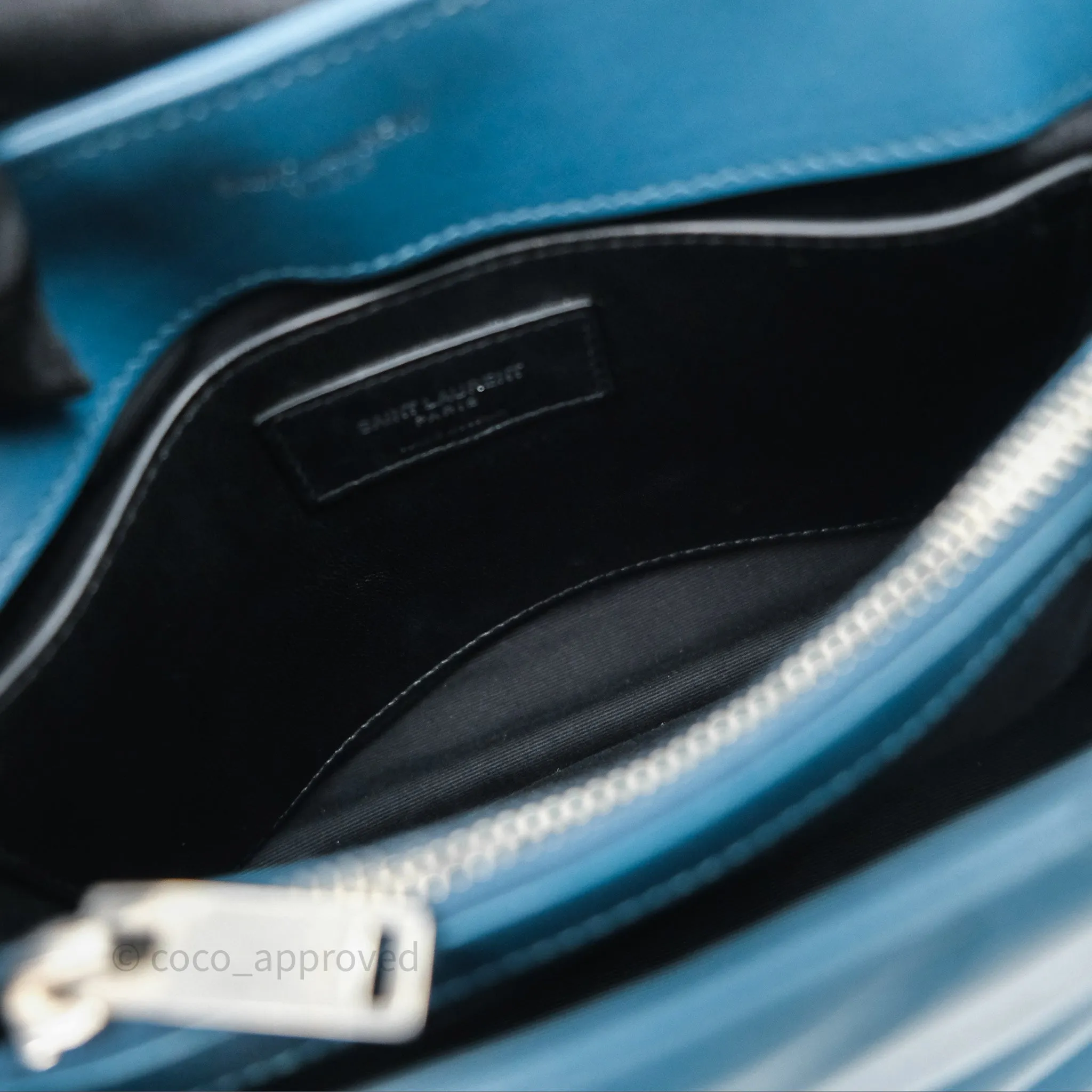 Saint Laurent Loulou Small Flap Bag Turquoise Blue Ruthenum Hardware