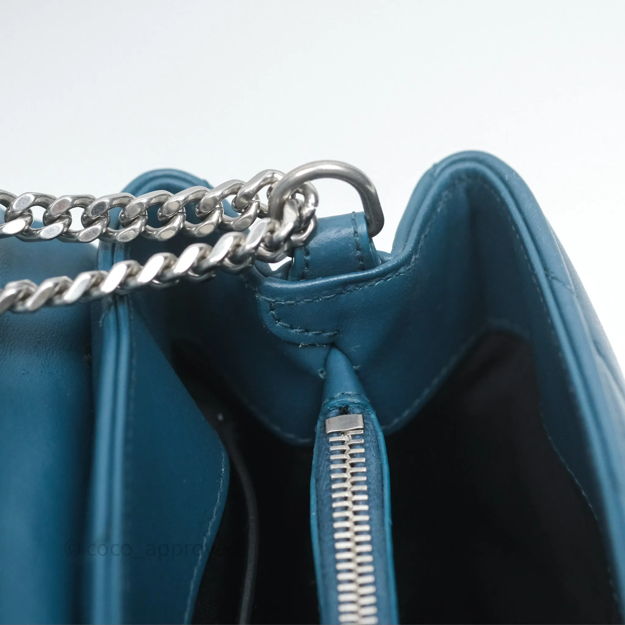 Saint Laurent Loulou Small Flap Bag Turquoise Blue Ruthenum Hardware