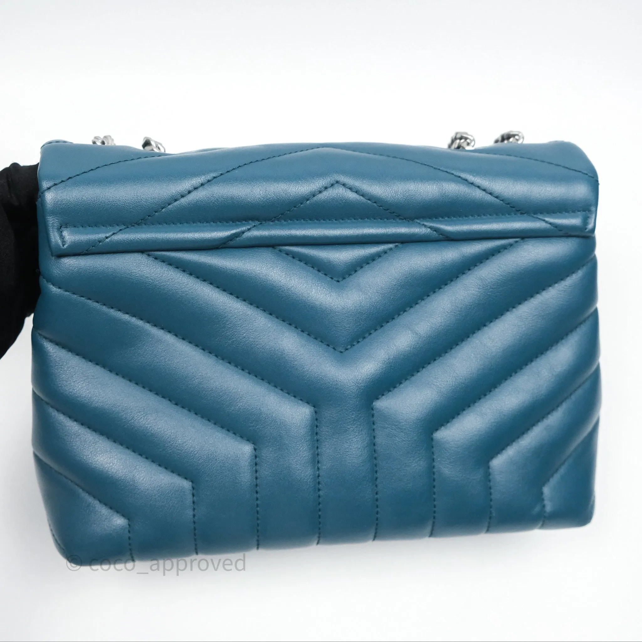 Saint Laurent Loulou Small Flap Bag Turquoise Blue Ruthenum Hardware