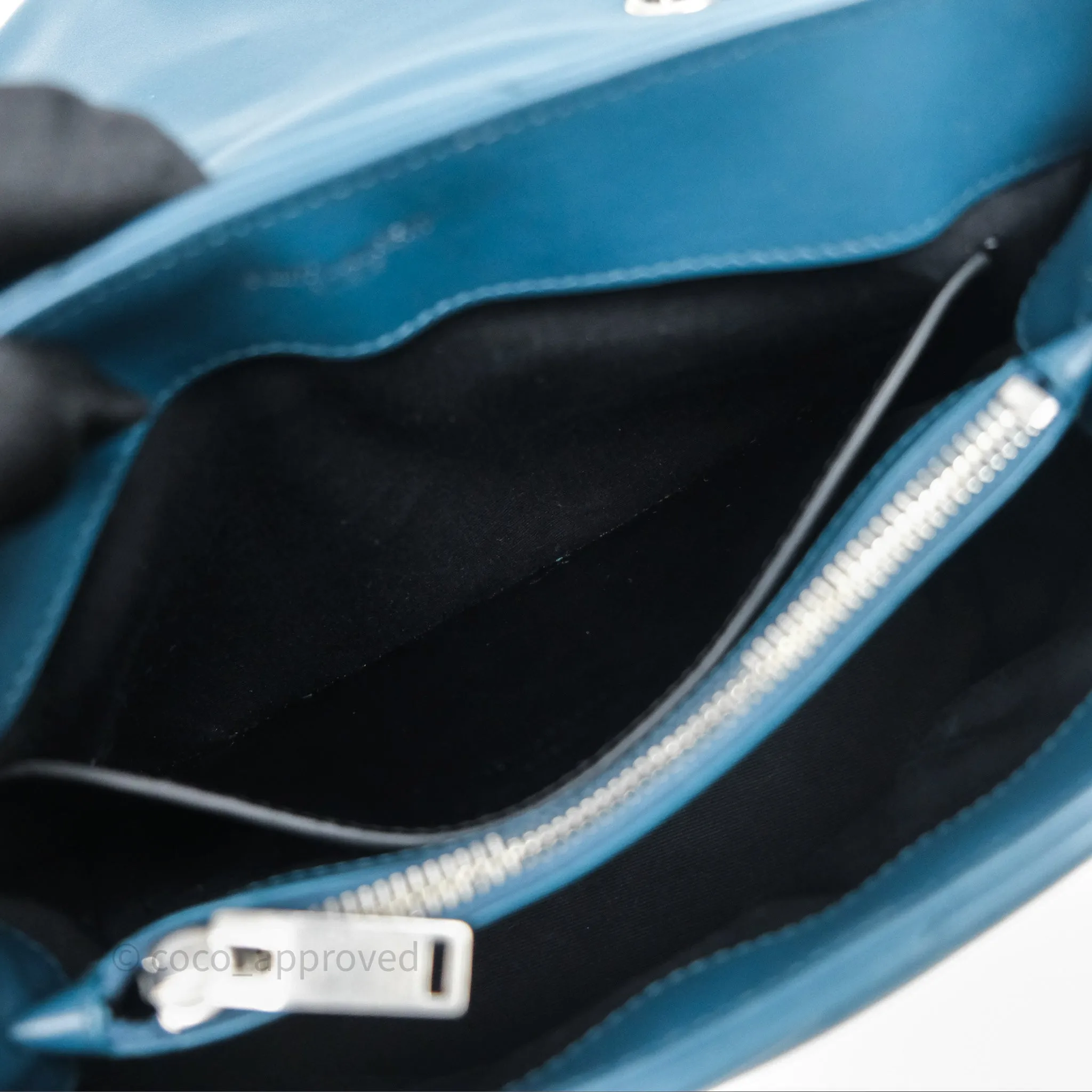 Saint Laurent Loulou Small Flap Bag Turquoise Blue Ruthenum Hardware