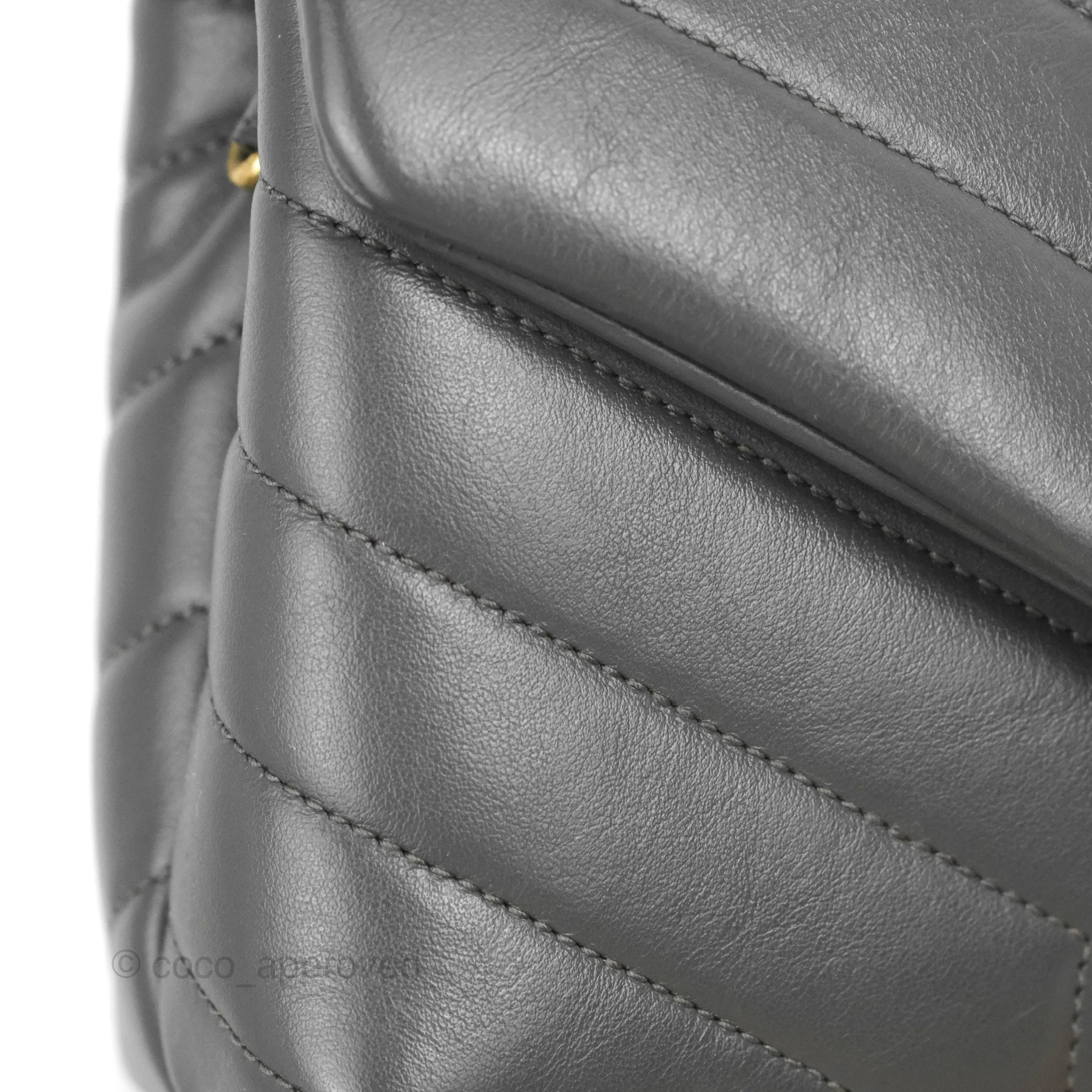 Saint Laurent Loulou Toy Quilted Leather Shoulder Bag Dark Grey