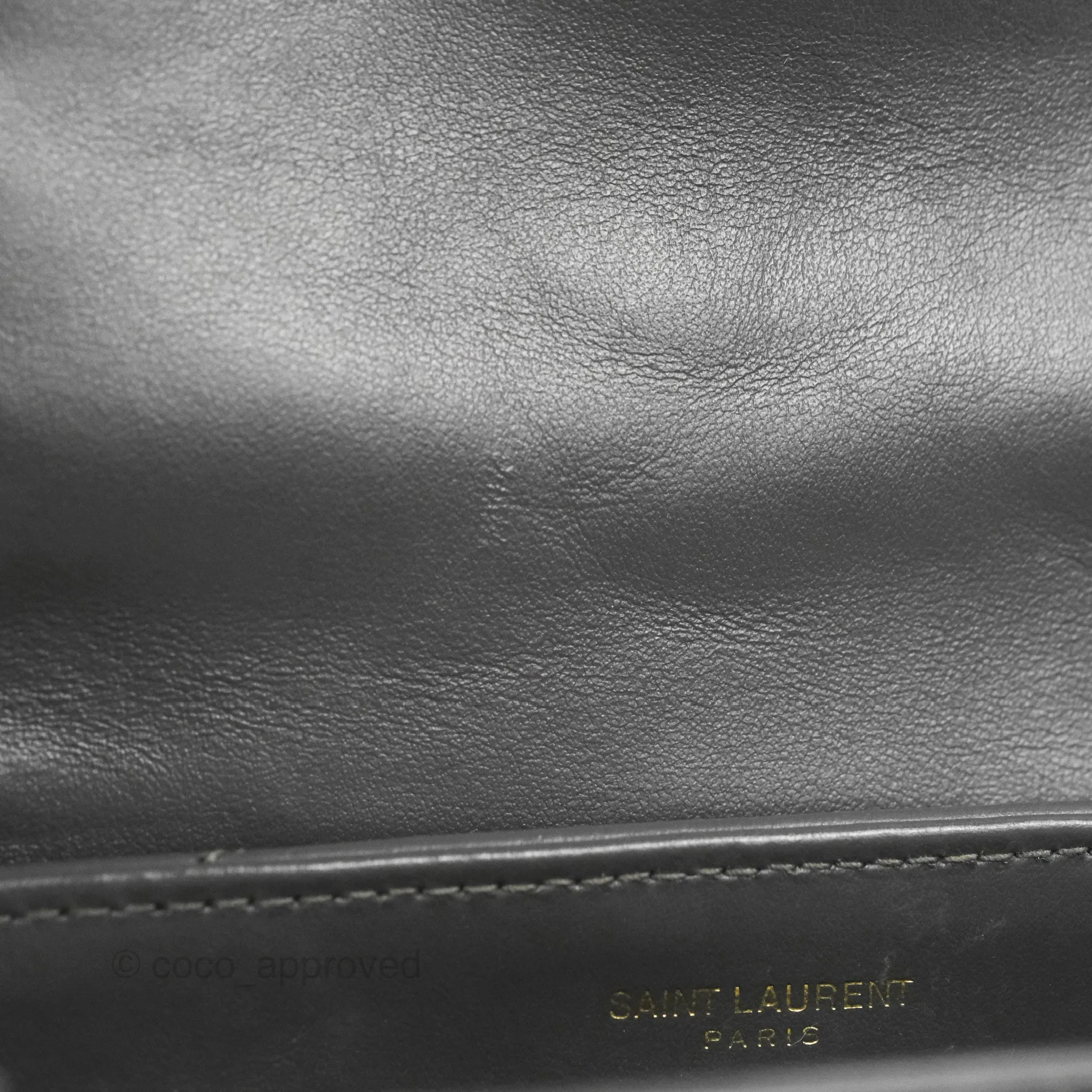 Saint Laurent Loulou Toy Quilted Leather Shoulder Bag Dark Grey