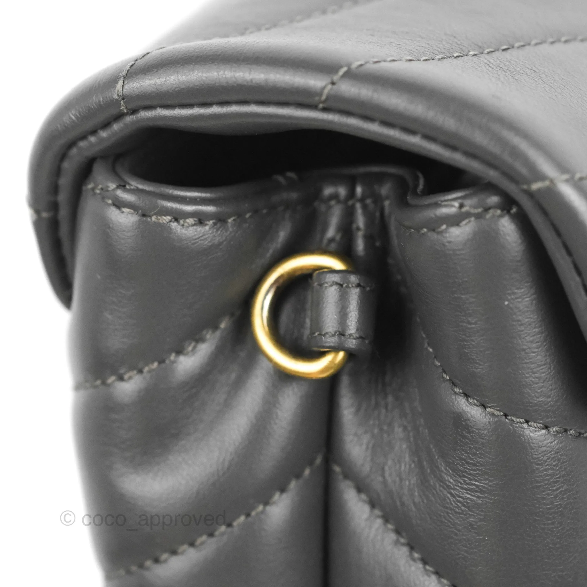 Saint Laurent Loulou Toy Quilted Leather Shoulder Bag Dark Grey