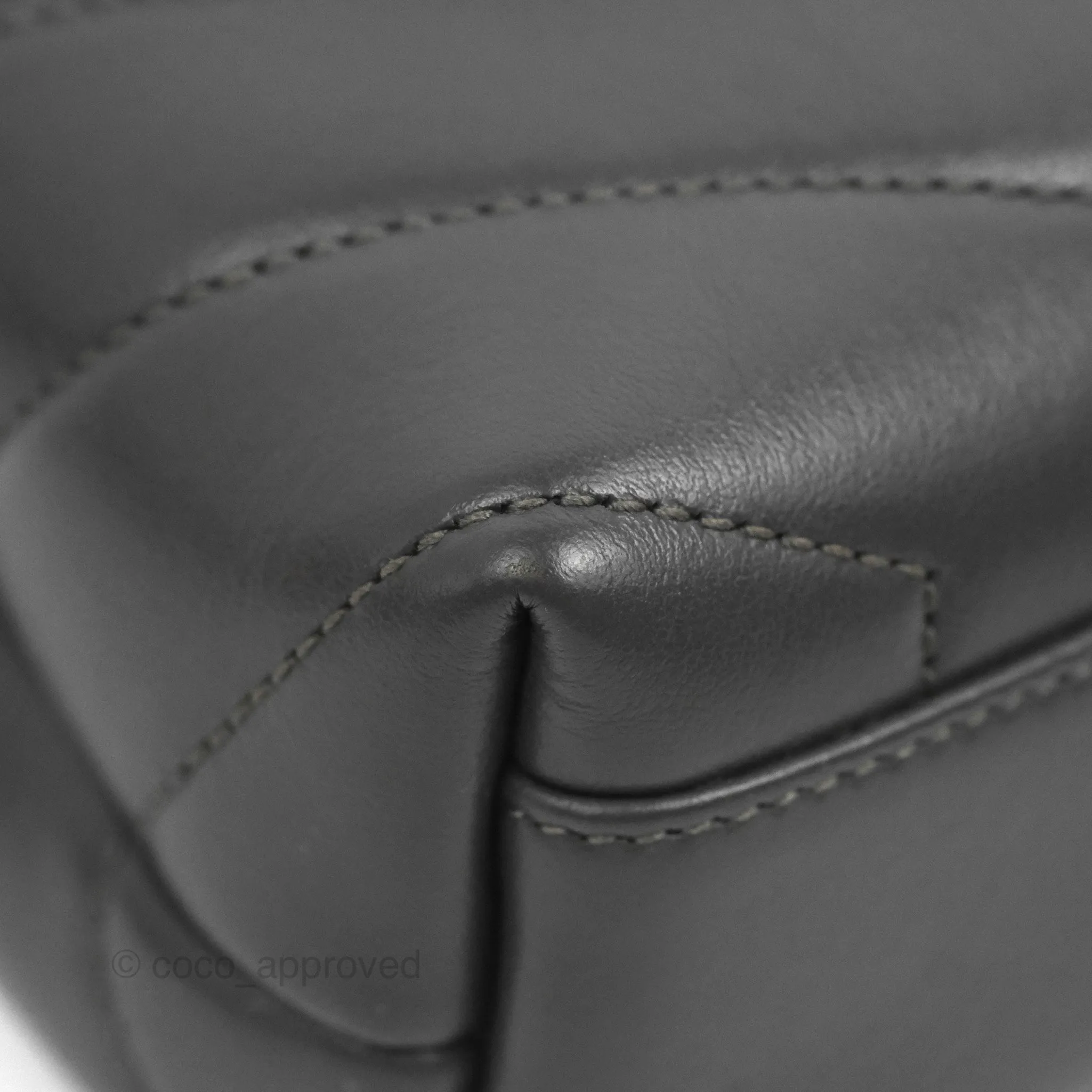 Saint Laurent Loulou Toy Quilted Leather Shoulder Bag Dark Grey