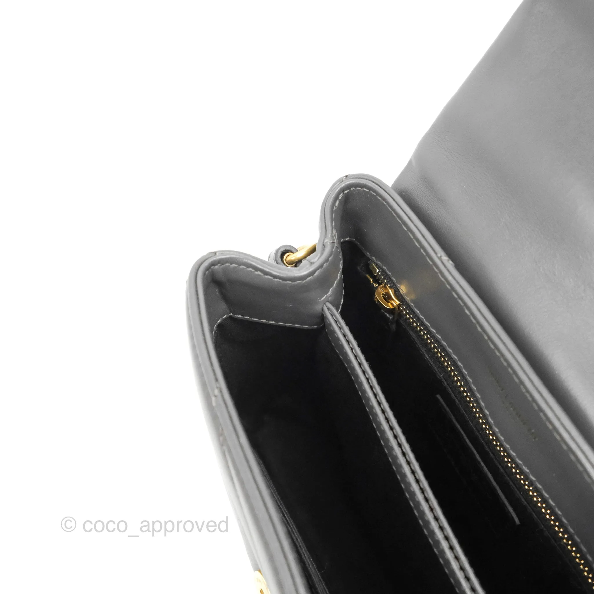 Saint Laurent Loulou Toy Quilted Leather Shoulder Bag Dark Grey