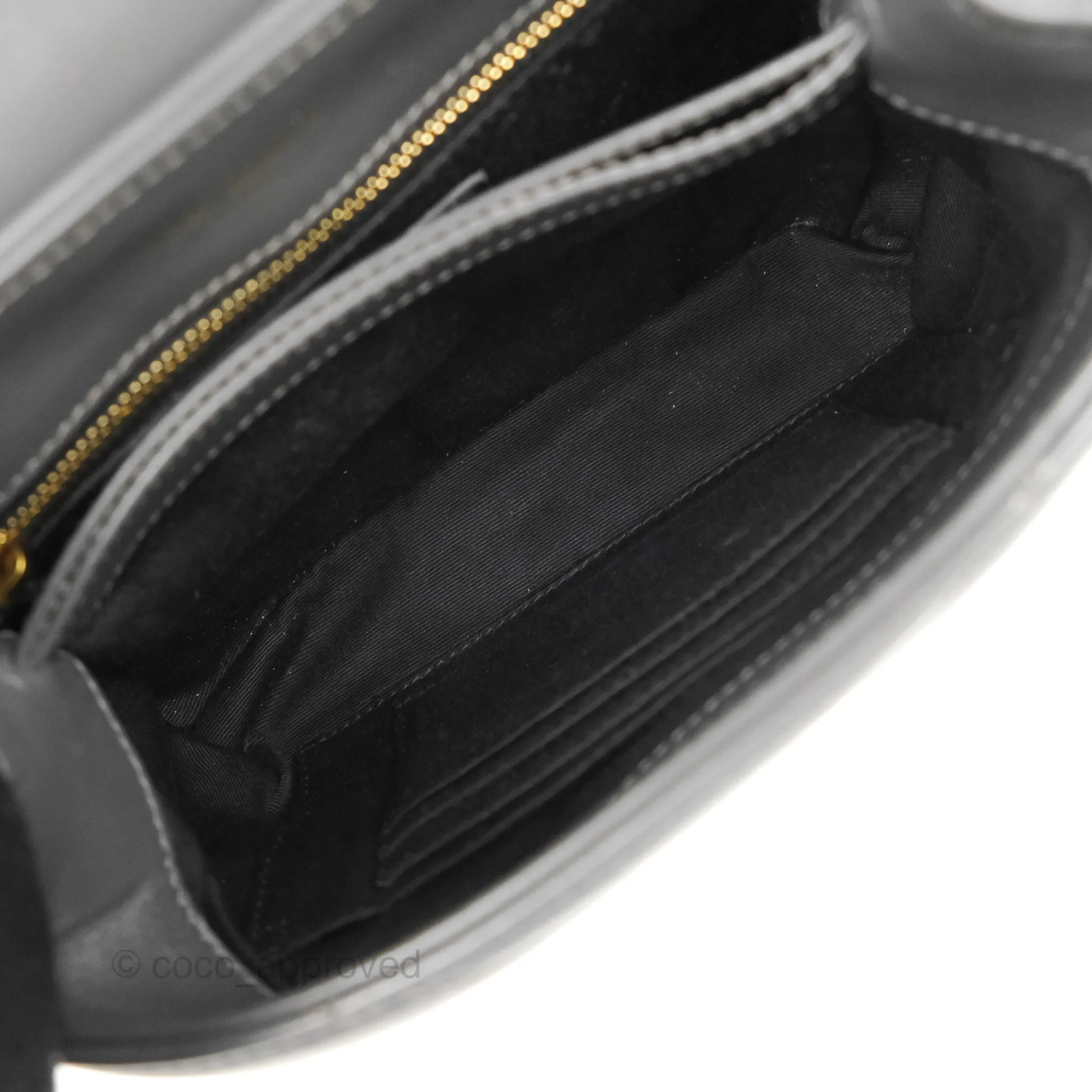 Saint Laurent Loulou Toy Quilted Leather Shoulder Bag Dark Grey