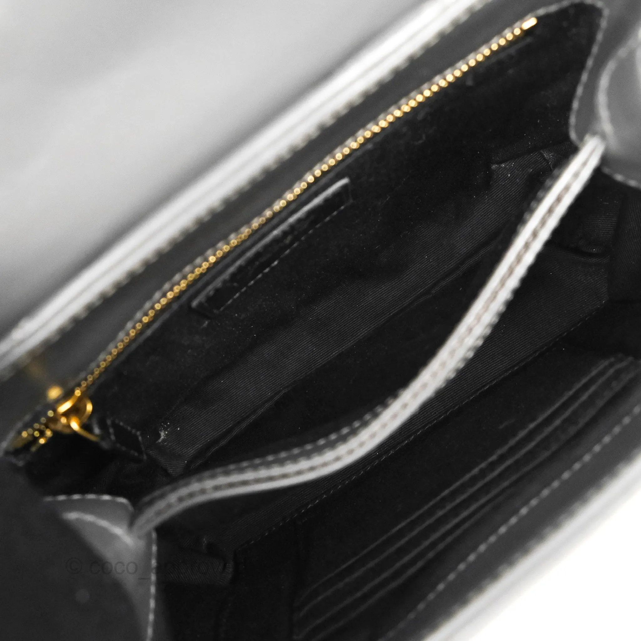 Saint Laurent Loulou Toy Quilted Leather Shoulder Bag Dark Grey