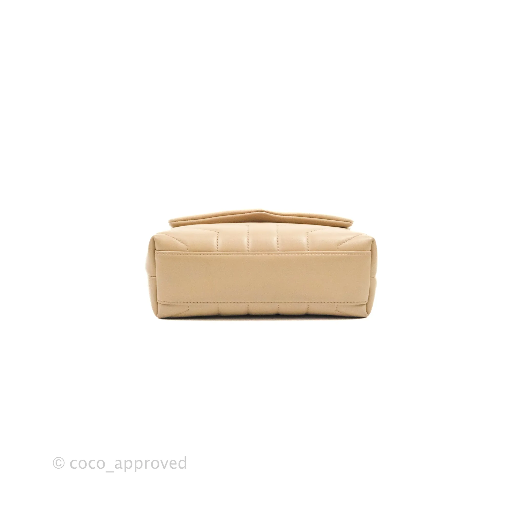 Saint Laurent Loulou Toy Quilted Leather Shoulder Bag Light Beige