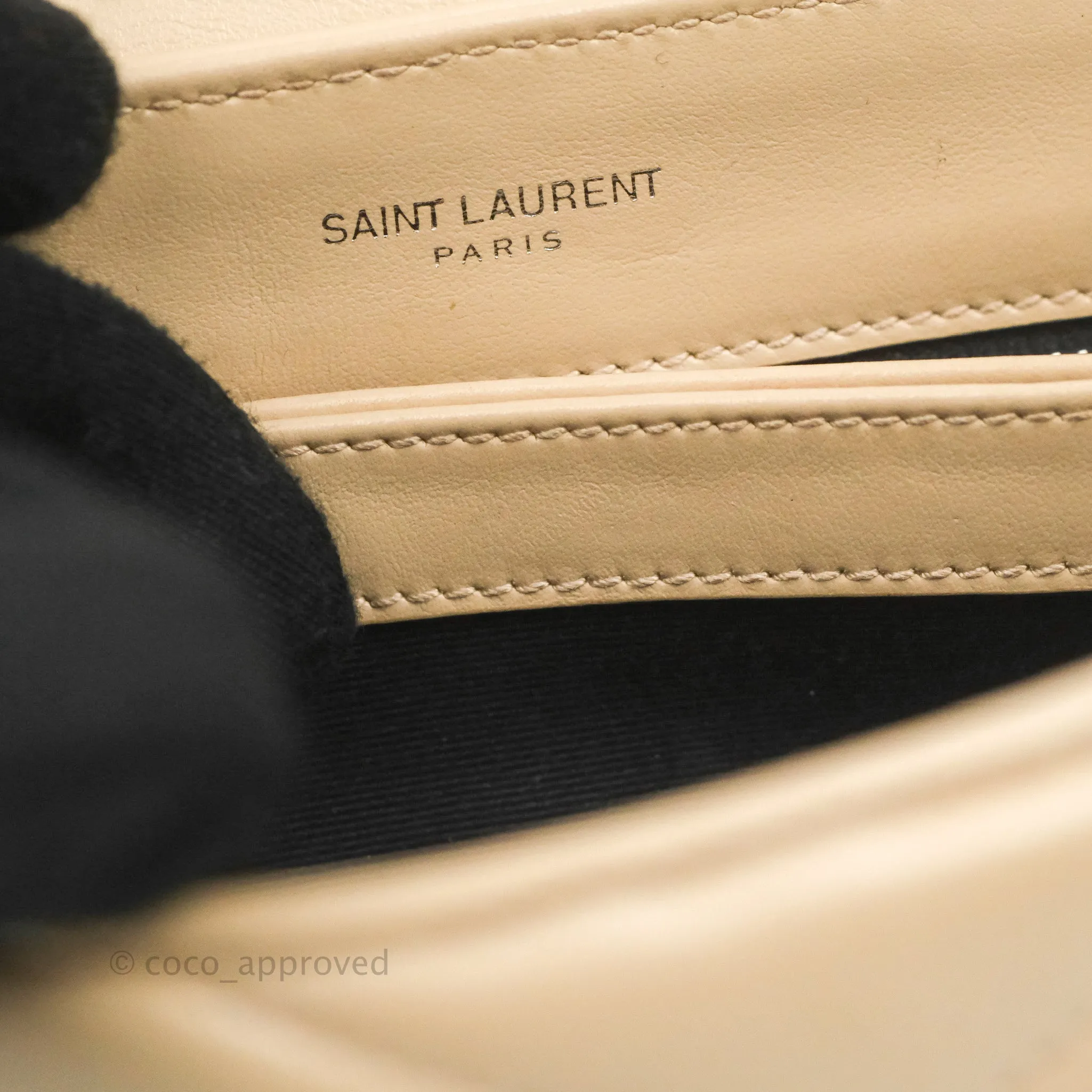 Saint Laurent Loulou Toy Quilted Leather Shoulder Bag Light Beige