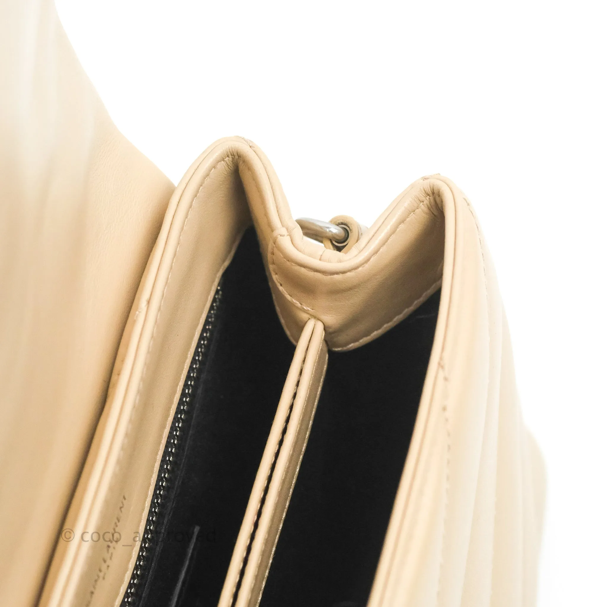 Saint Laurent Loulou Toy Quilted Leather Shoulder Bag Light Beige