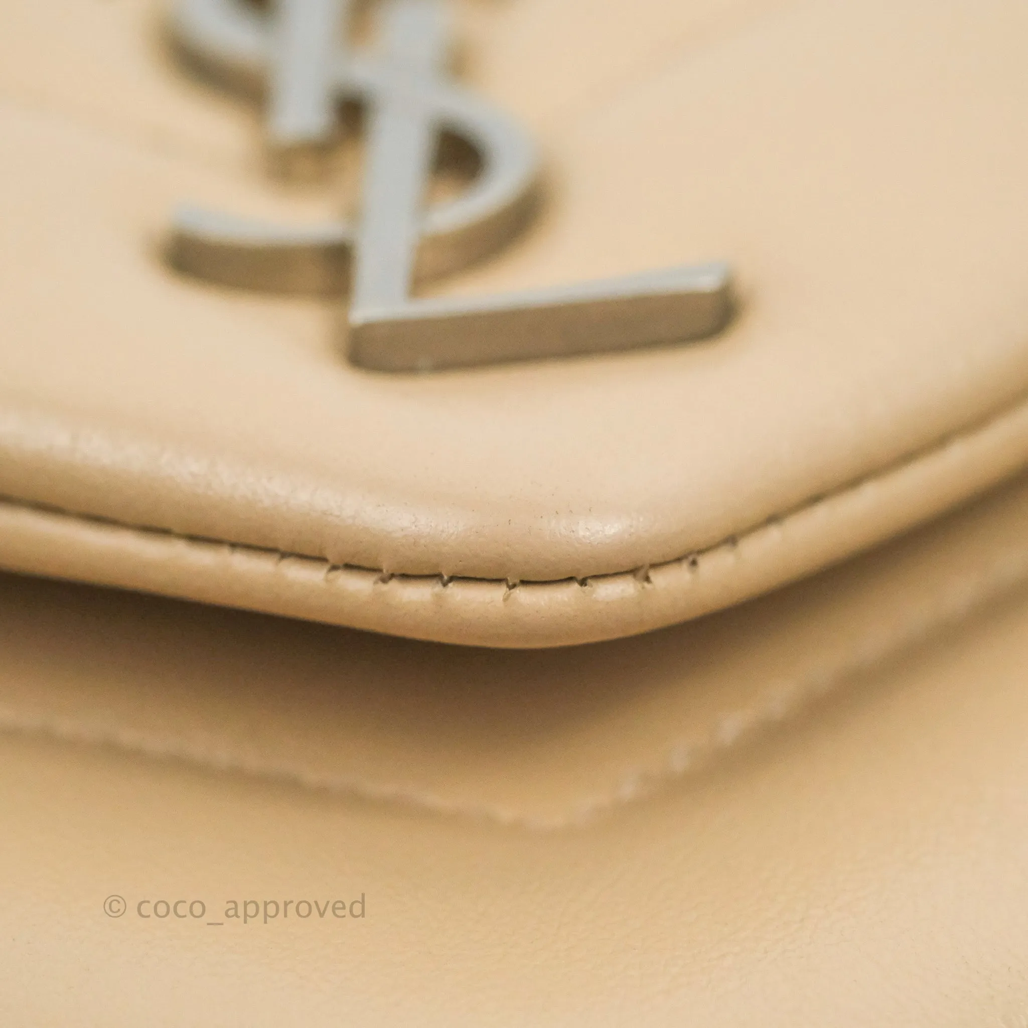Saint Laurent Loulou Toy Quilted Leather Shoulder Bag Light Beige
