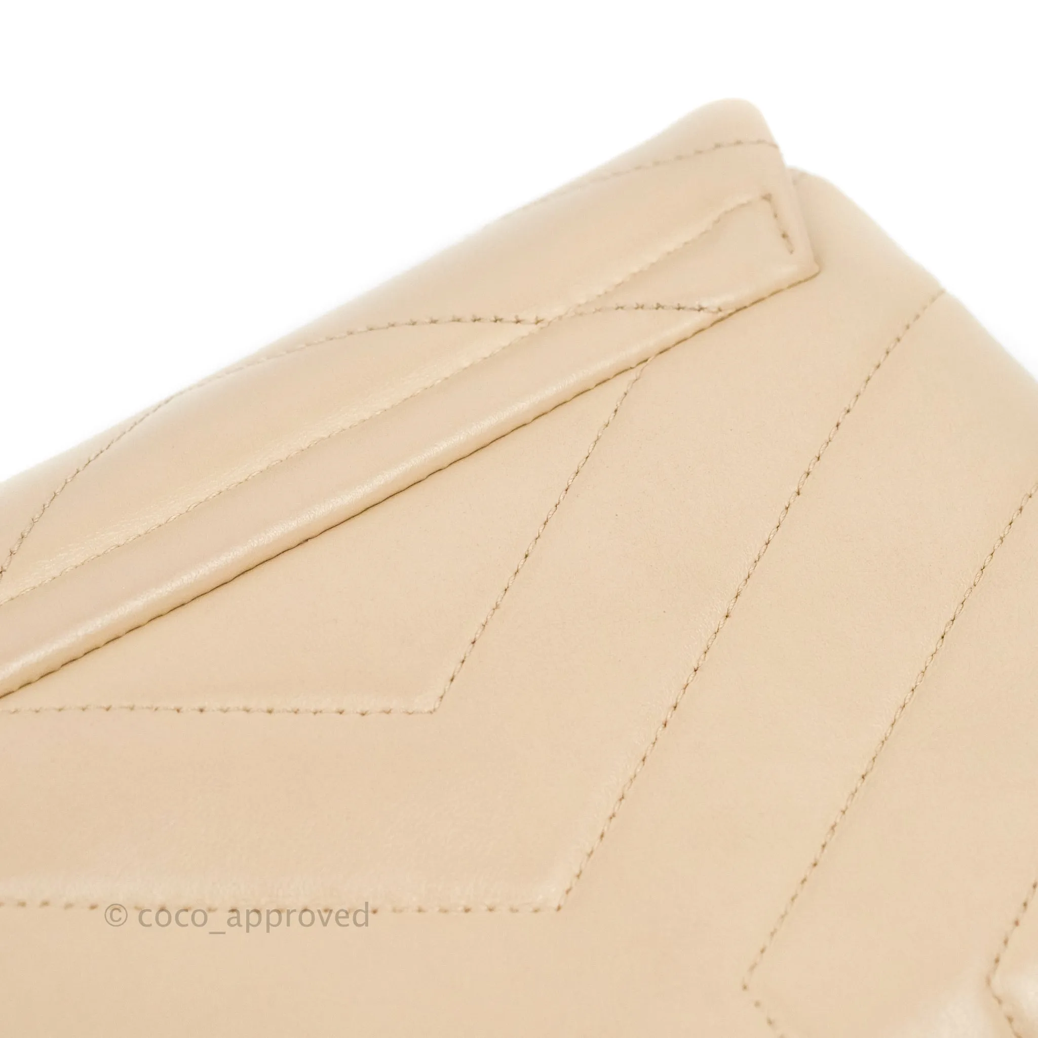 Saint Laurent Loulou Toy Quilted Leather Shoulder Bag Light Beige