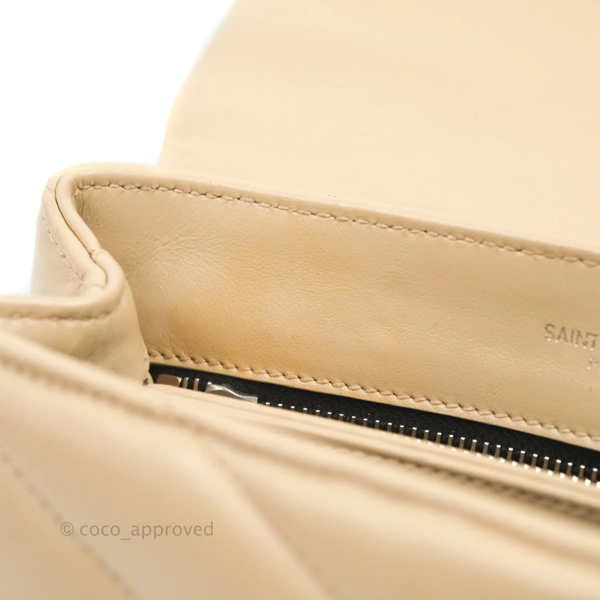 Saint Laurent Loulou Toy Quilted Leather Shoulder Bag Light Beige