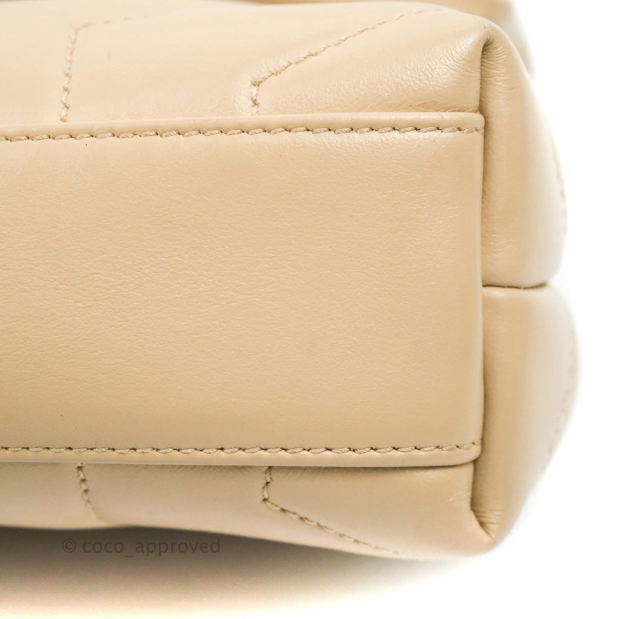 Saint Laurent Loulou Toy Quilted Leather Shoulder Bag Light Beige