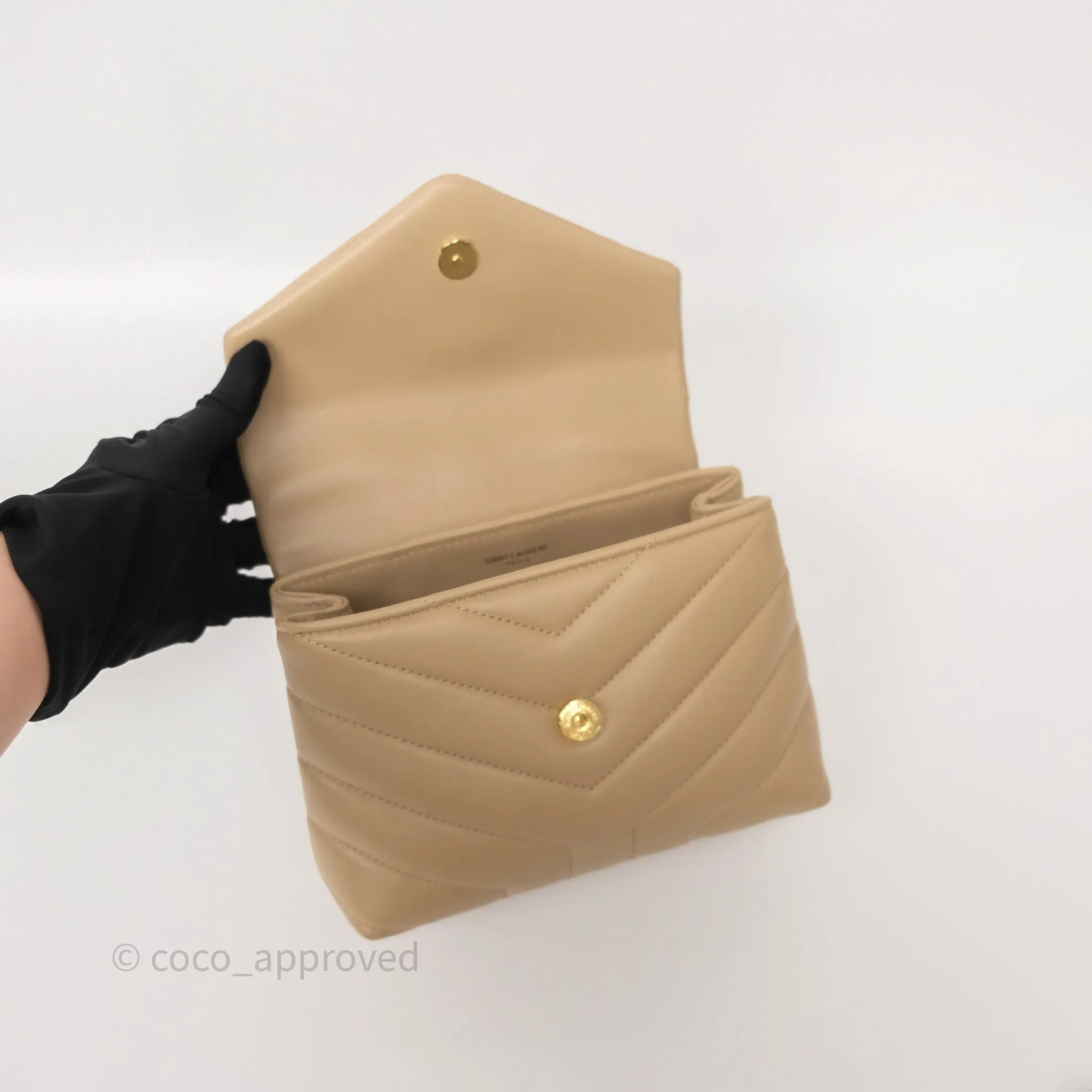Saint Laurent Loulou Toy Shoulder Bag Beige