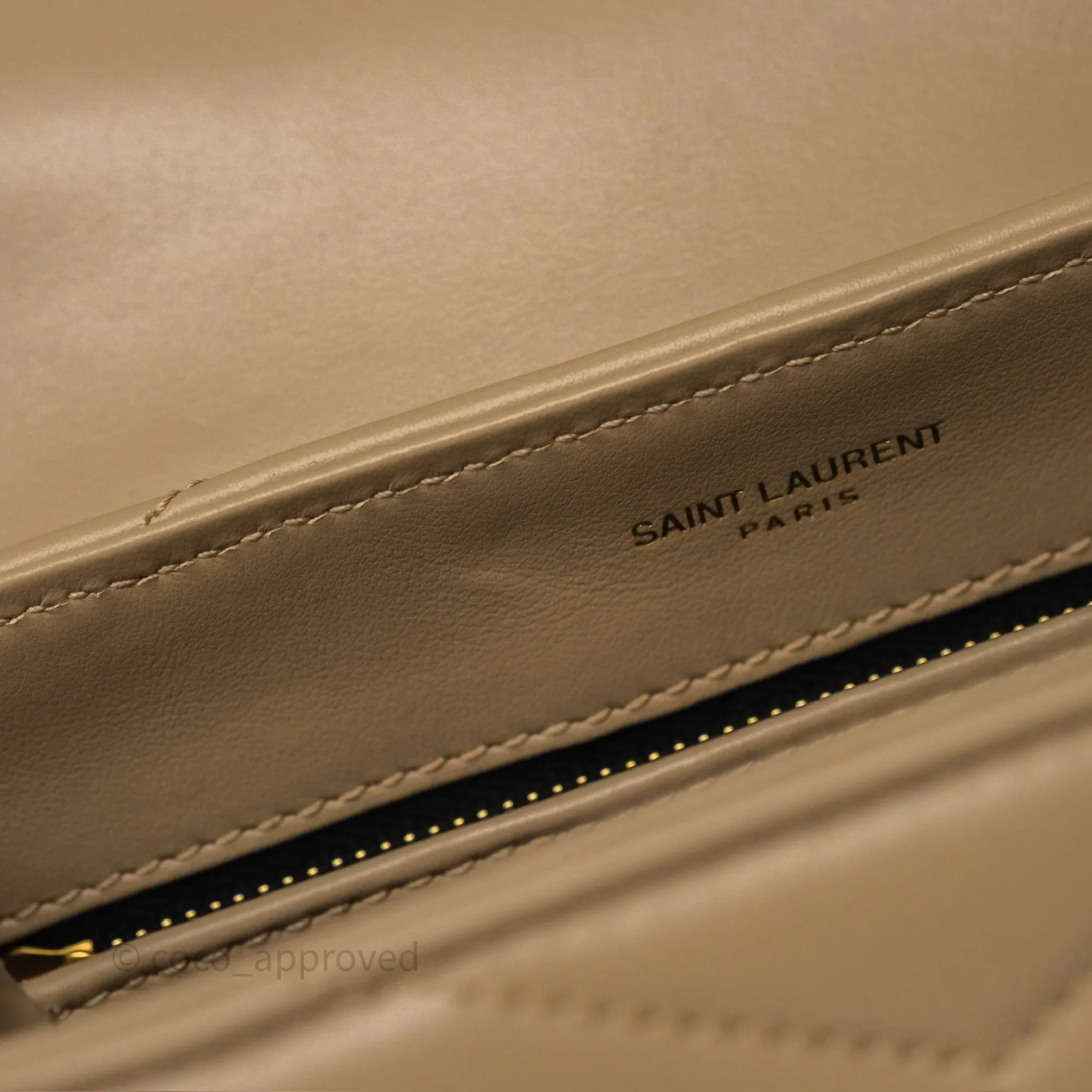 Saint Laurent Loulou Toy Shoulder Bag Beige