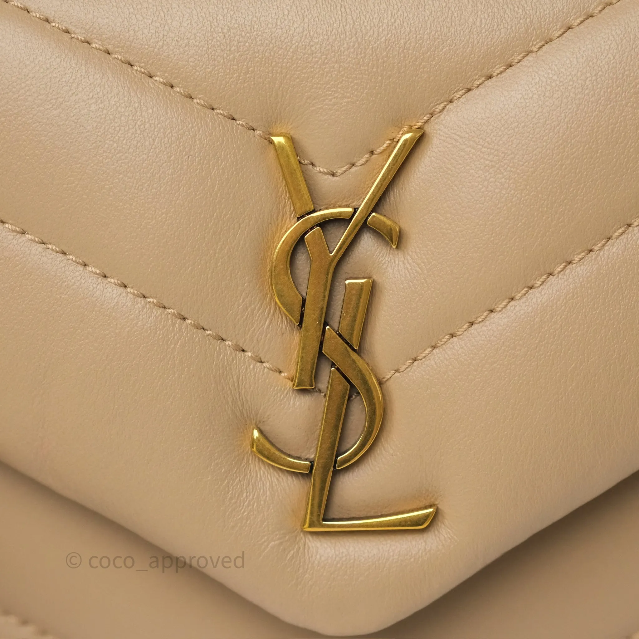 Saint Laurent Loulou Toy Shoulder Bag Beige