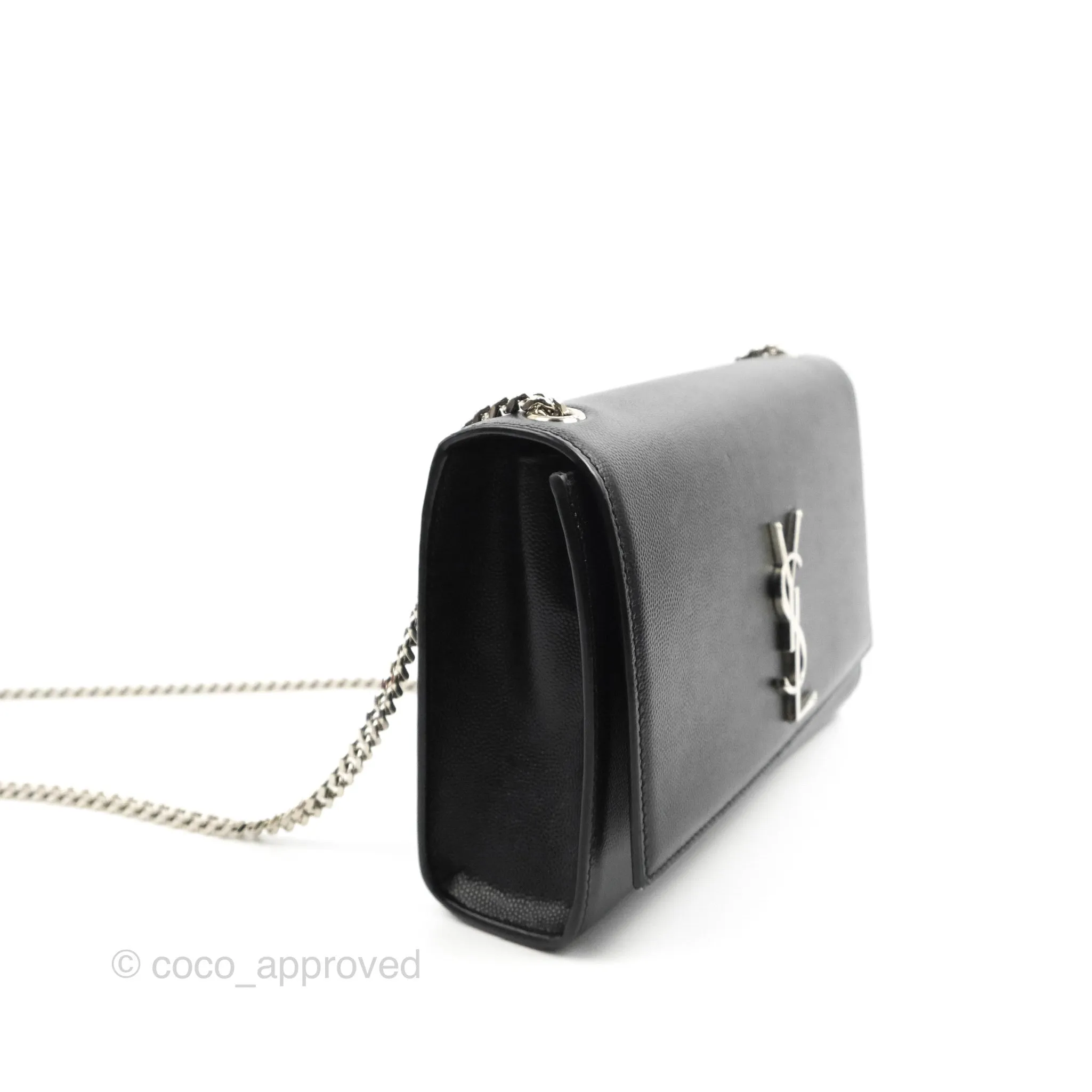Saint Laurent Medium Classic Monogram Kate Black Grained Calfskin