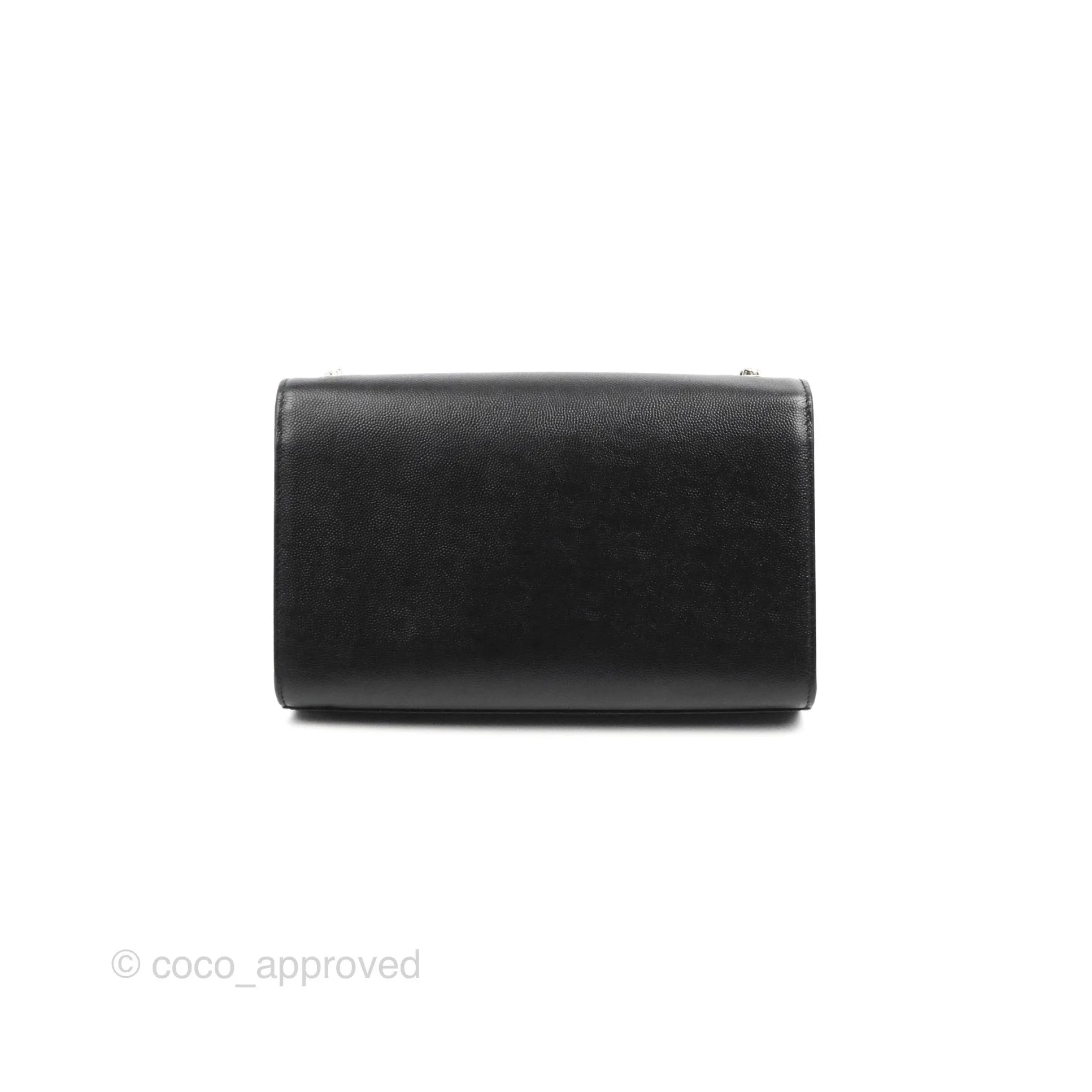 Saint Laurent Medium Classic Monogram Kate Black Grained Calfskin