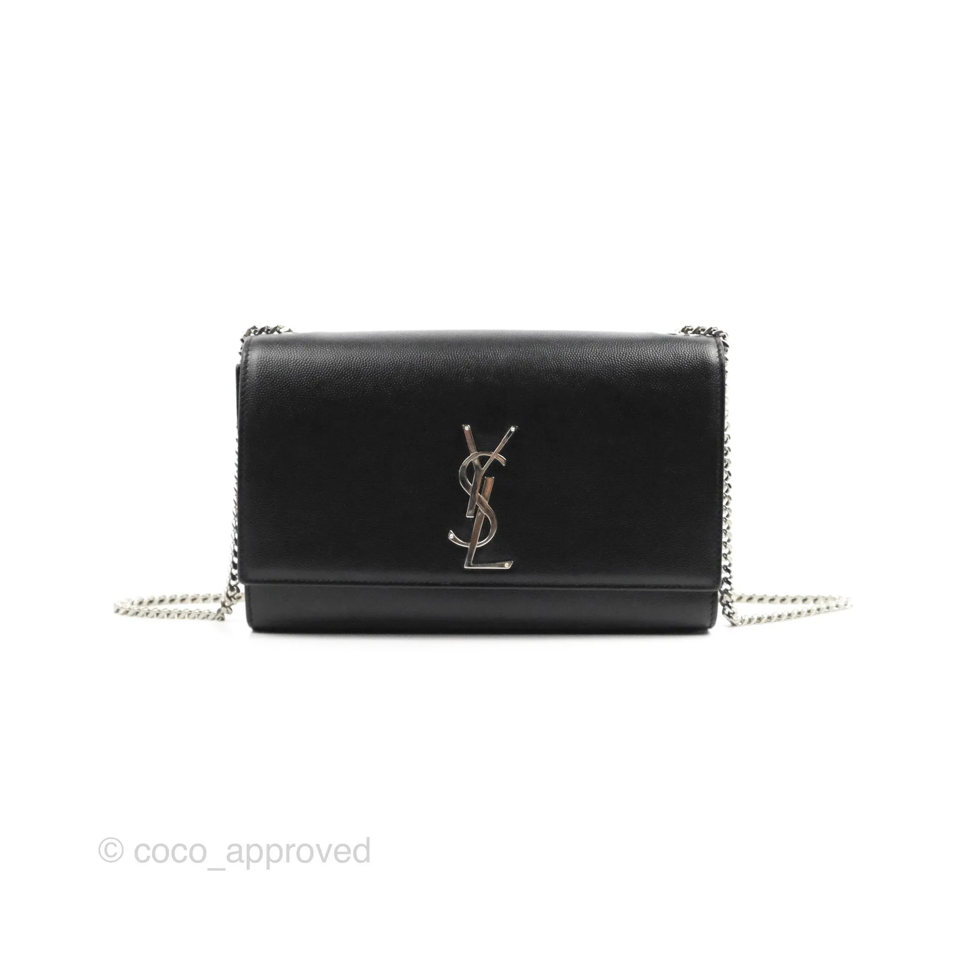 Saint Laurent Medium Classic Monogram Kate Black Grained Calfskin