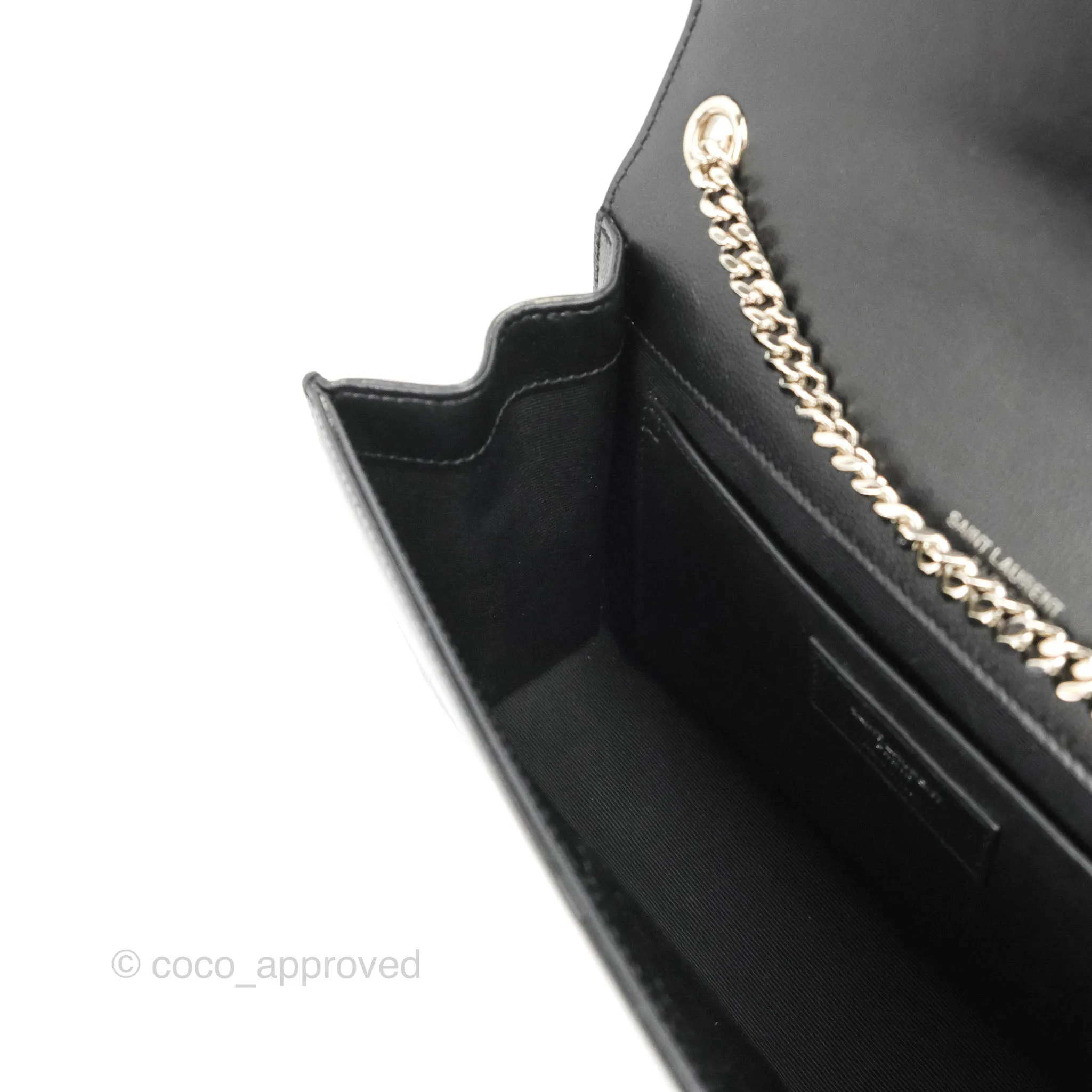 Saint Laurent Medium Classic Monogram Kate Black Grained Calfskin
