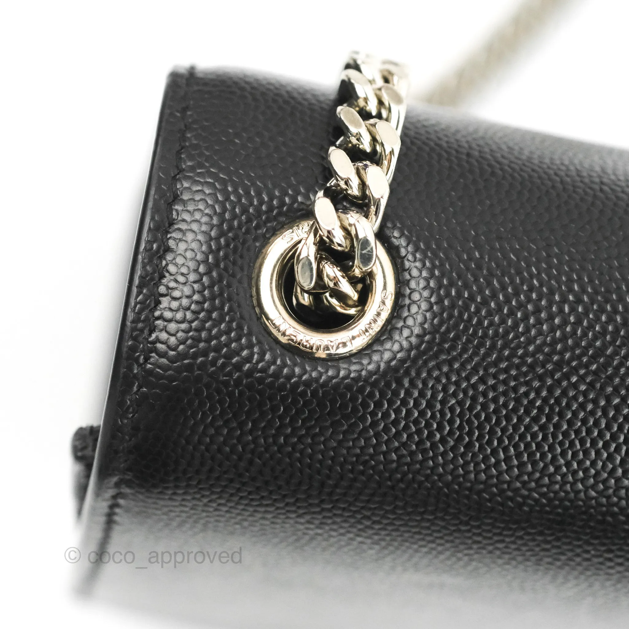 Saint Laurent Medium Classic Monogram Kate Black Grained Calfskin