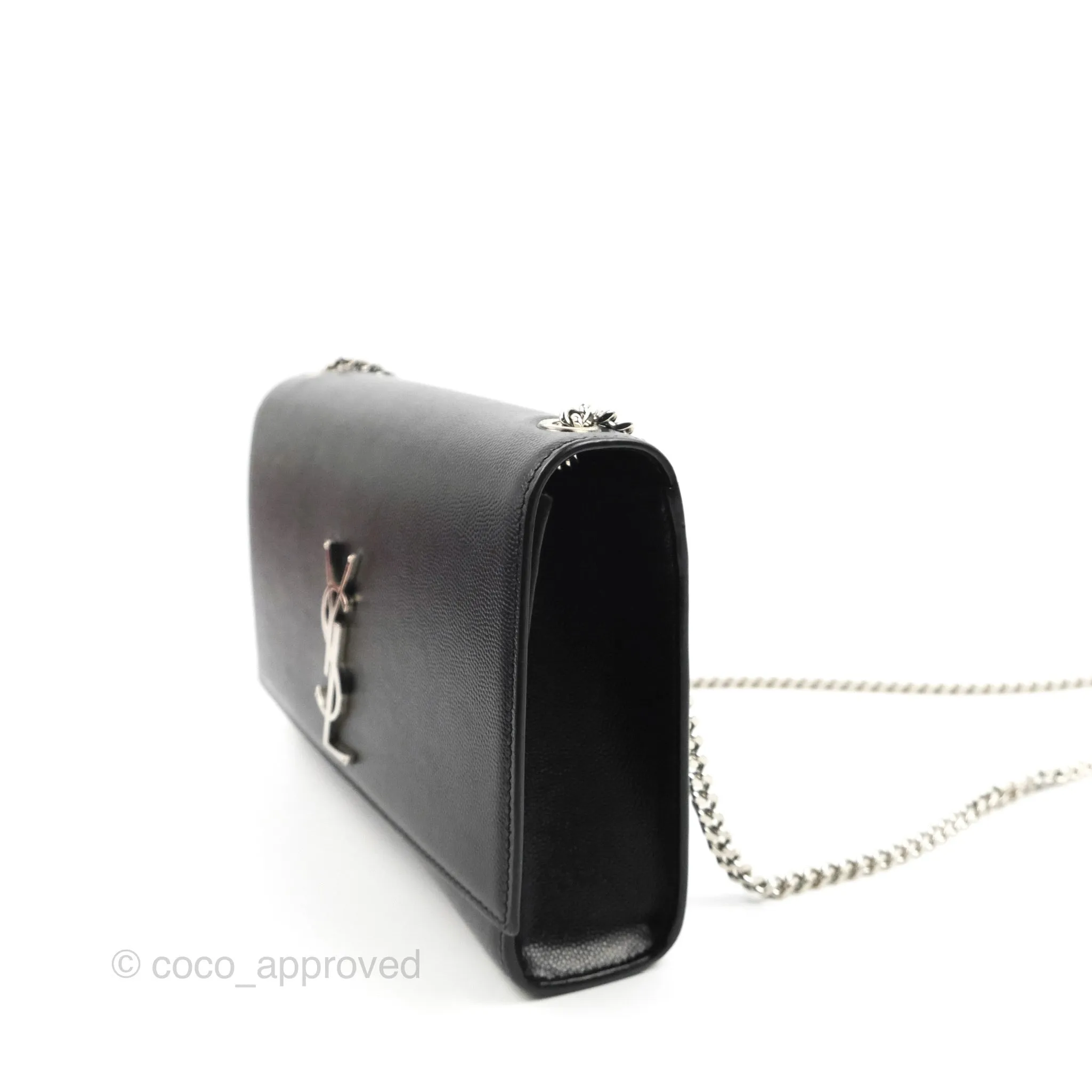 Saint Laurent Medium Classic Monogram Kate Black Grained Calfskin