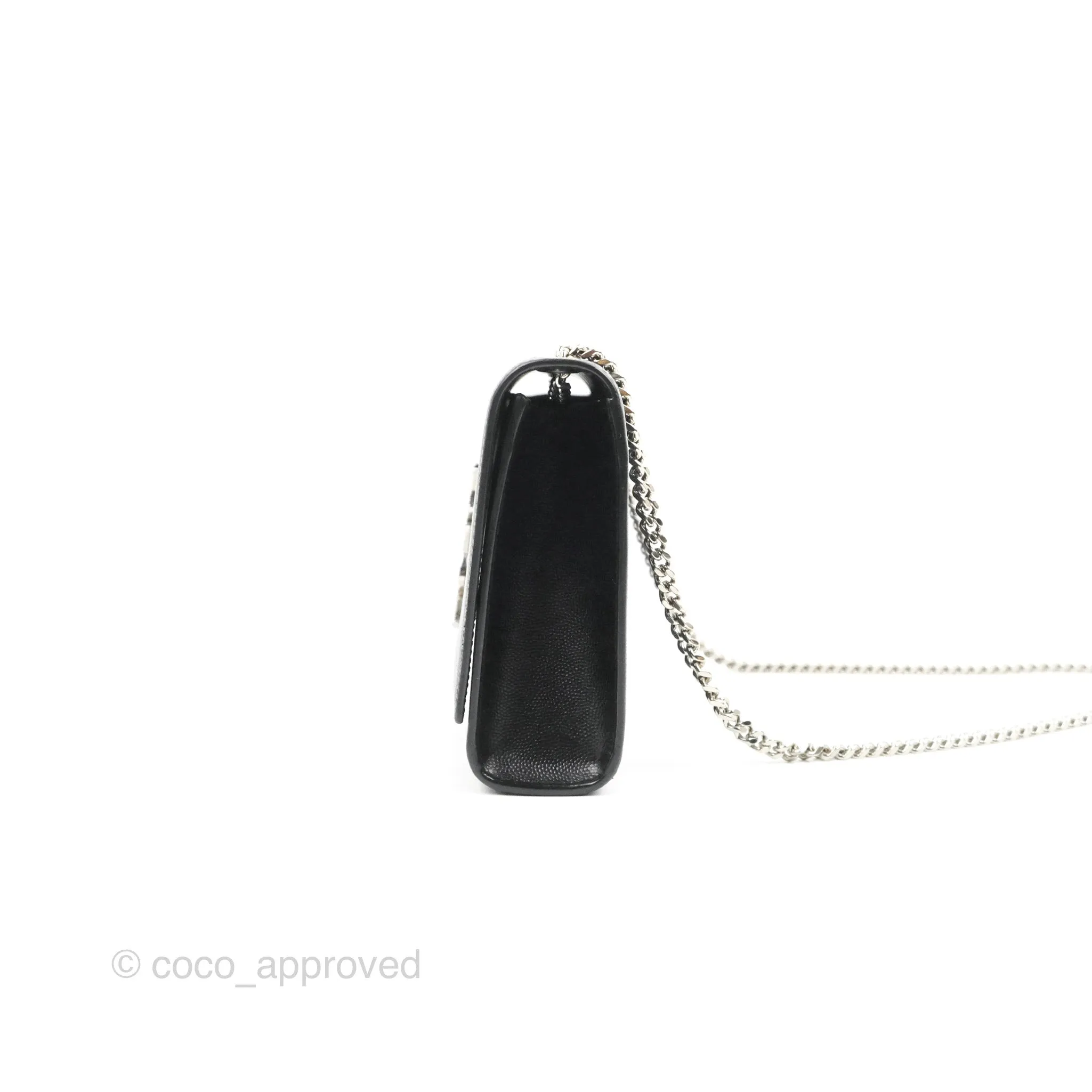 Saint Laurent Medium Classic Monogram Kate Black Grained Calfskin