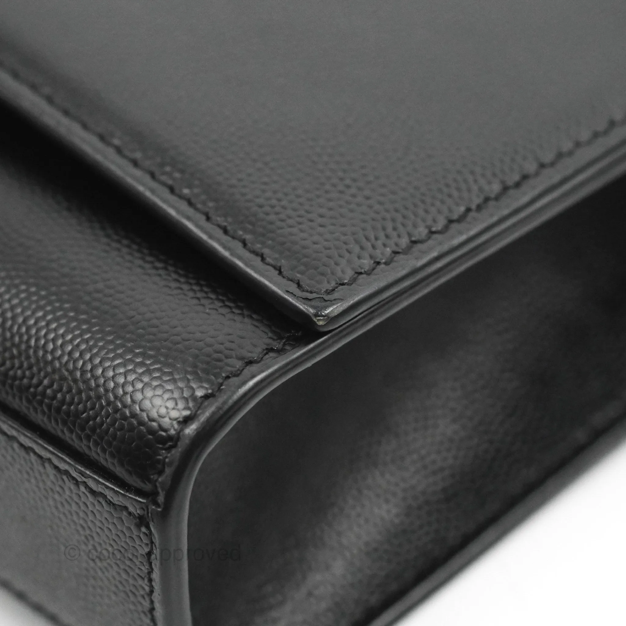 Saint Laurent Medium Classic Monogram Kate Black Grained Calfskin