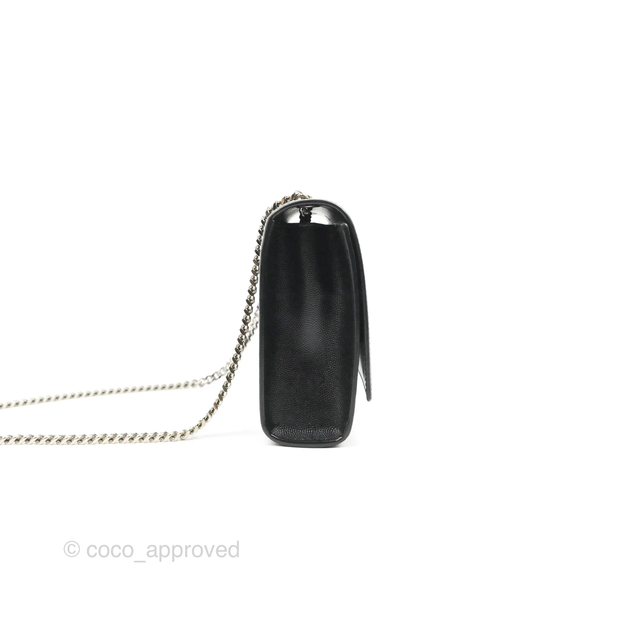 Saint Laurent Medium Classic Monogram Kate Black Grained Calfskin