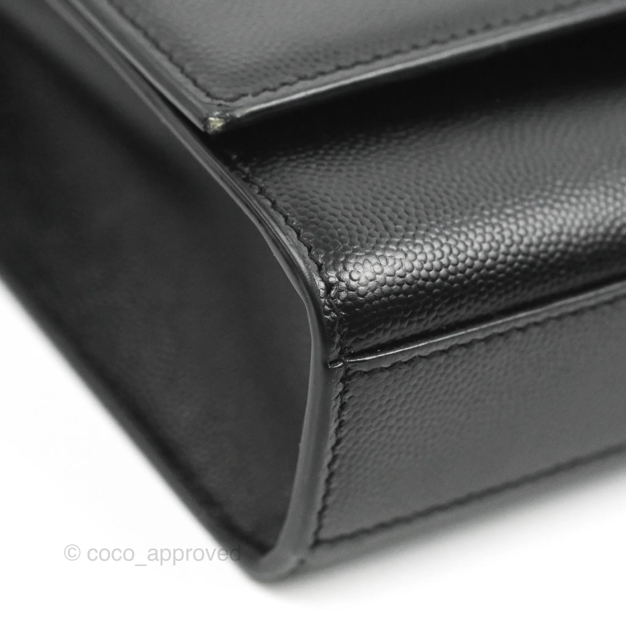 Saint Laurent Medium Classic Monogram Kate Black Grained Calfskin