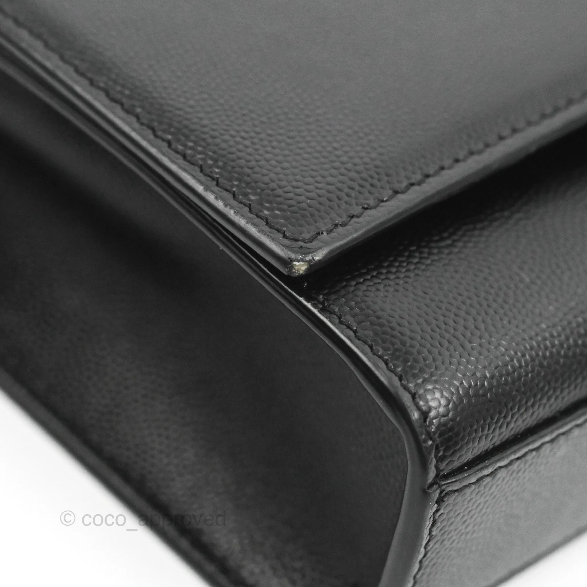 Saint Laurent Medium Classic Monogram Kate Black Grained Calfskin