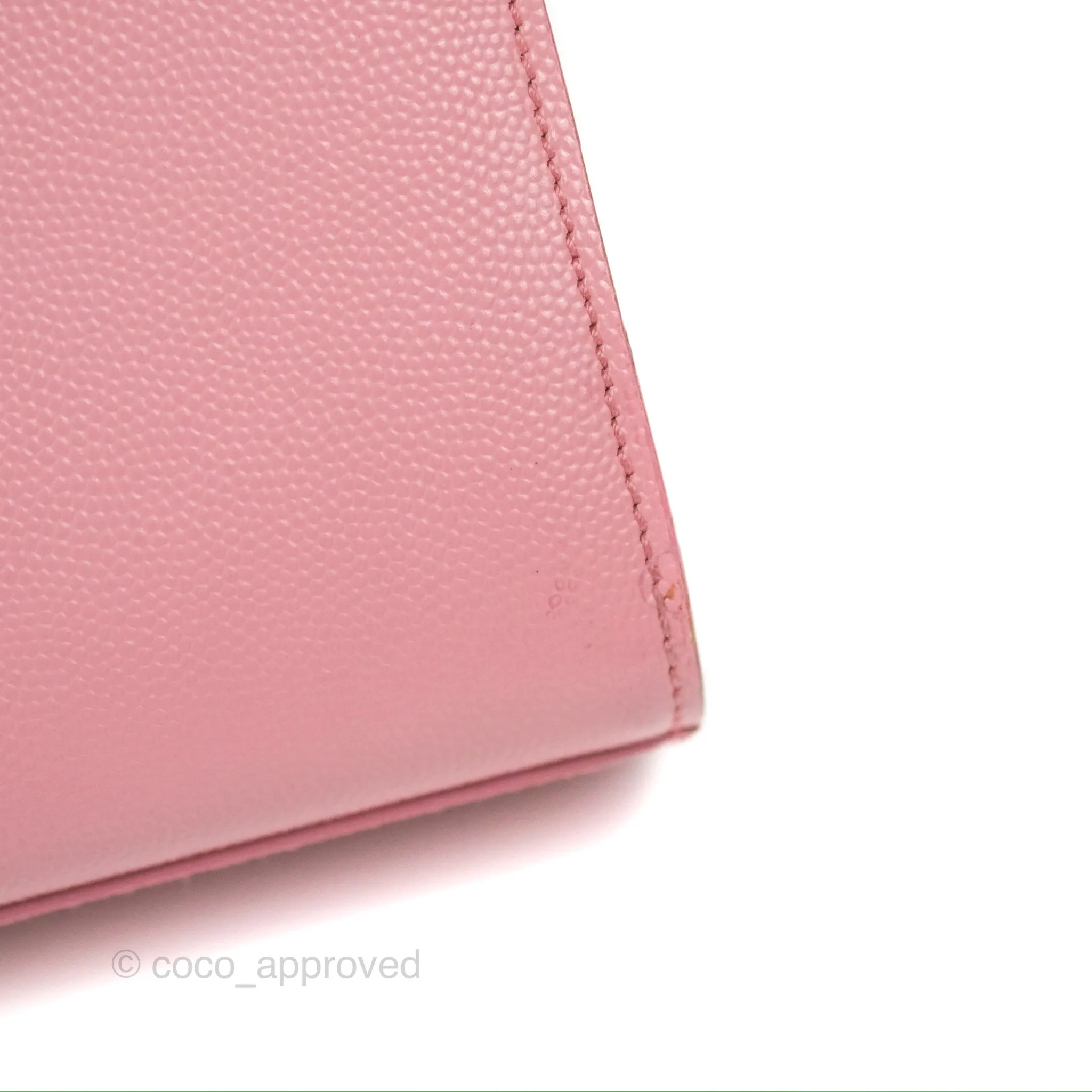 Saint Laurent Medium Classic Monogram Kate Pink Grained Calfskin