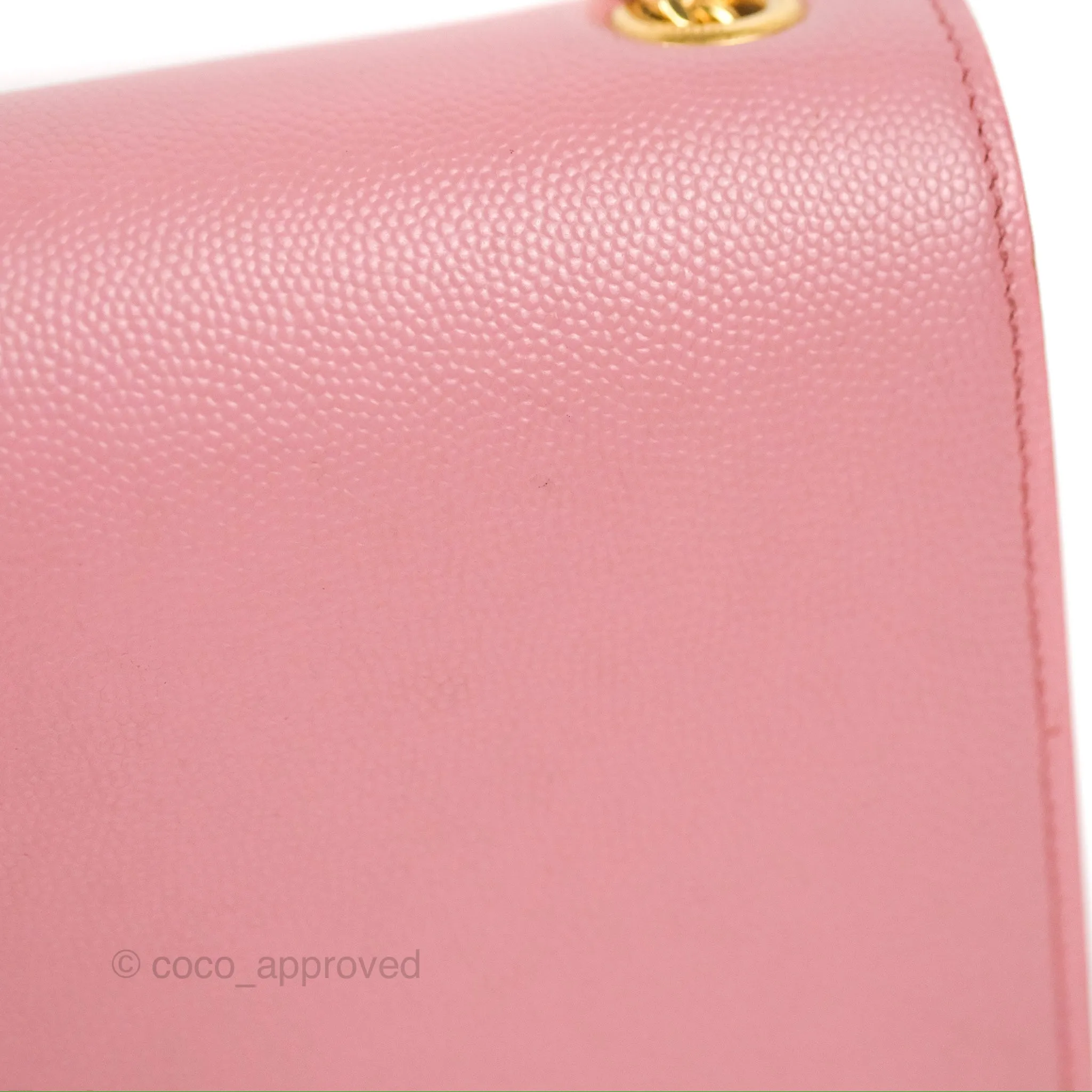 Saint Laurent Medium Classic Monogram Kate Pink Grained Calfskin