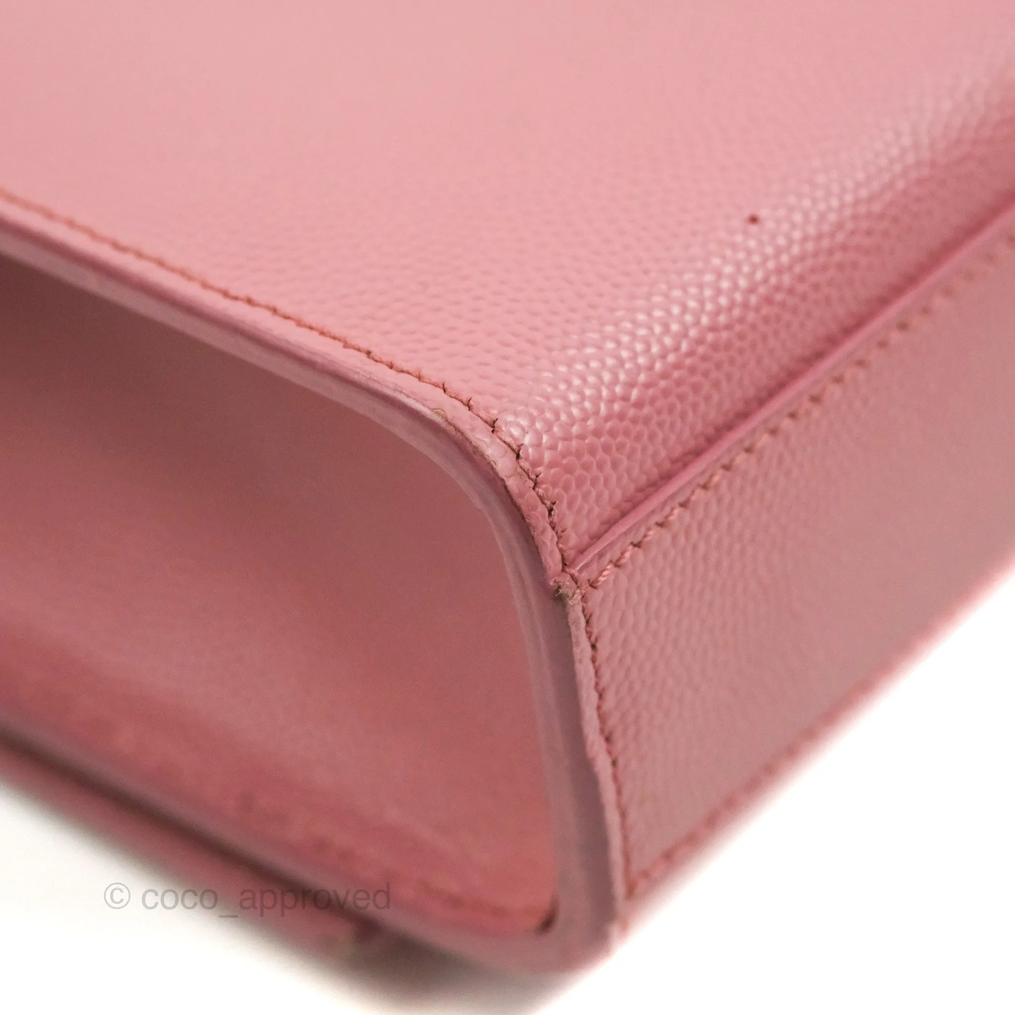 Saint Laurent Medium Classic Monogram Kate Pink Grained Calfskin