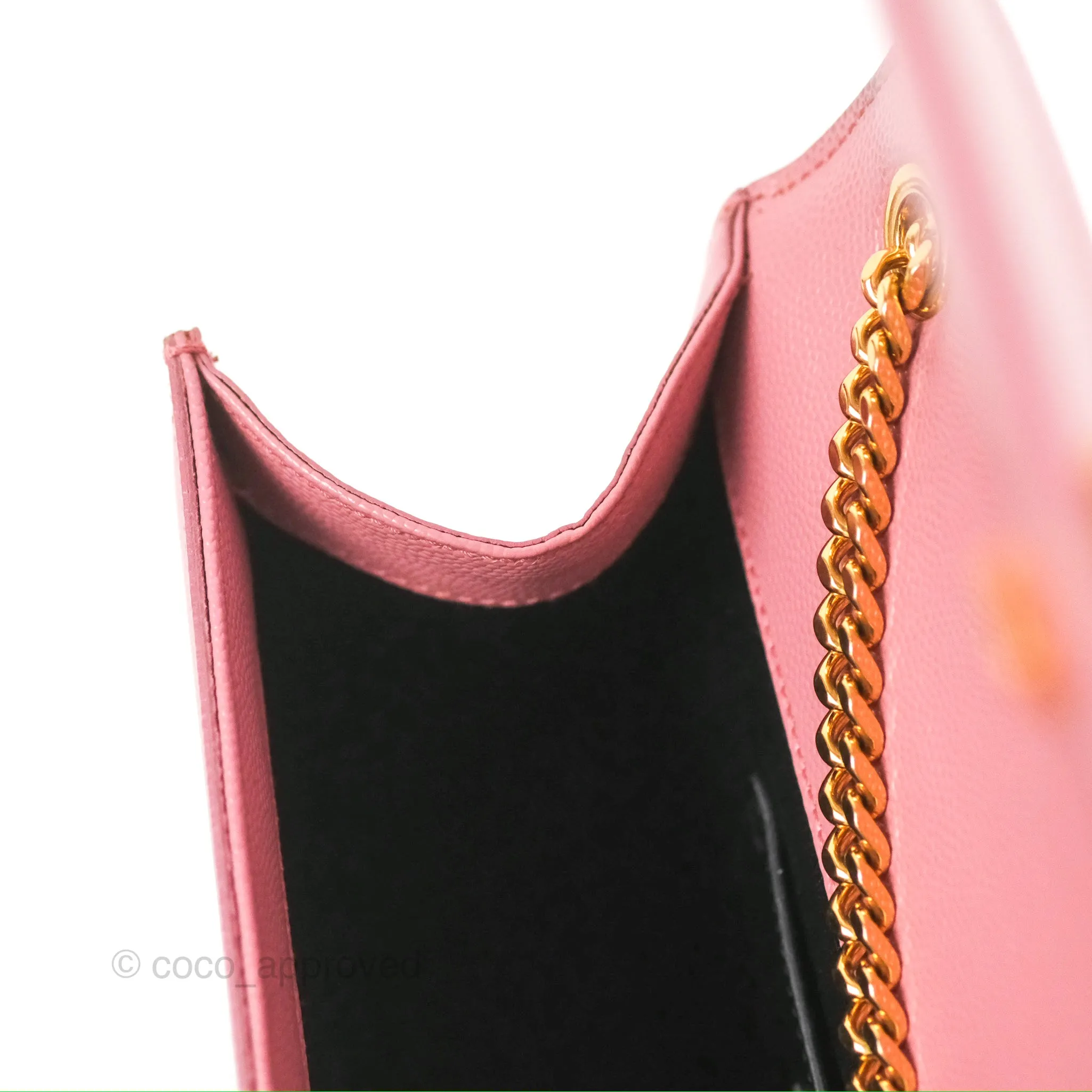 Saint Laurent Medium Classic Monogram Kate Pink Grained Calfskin