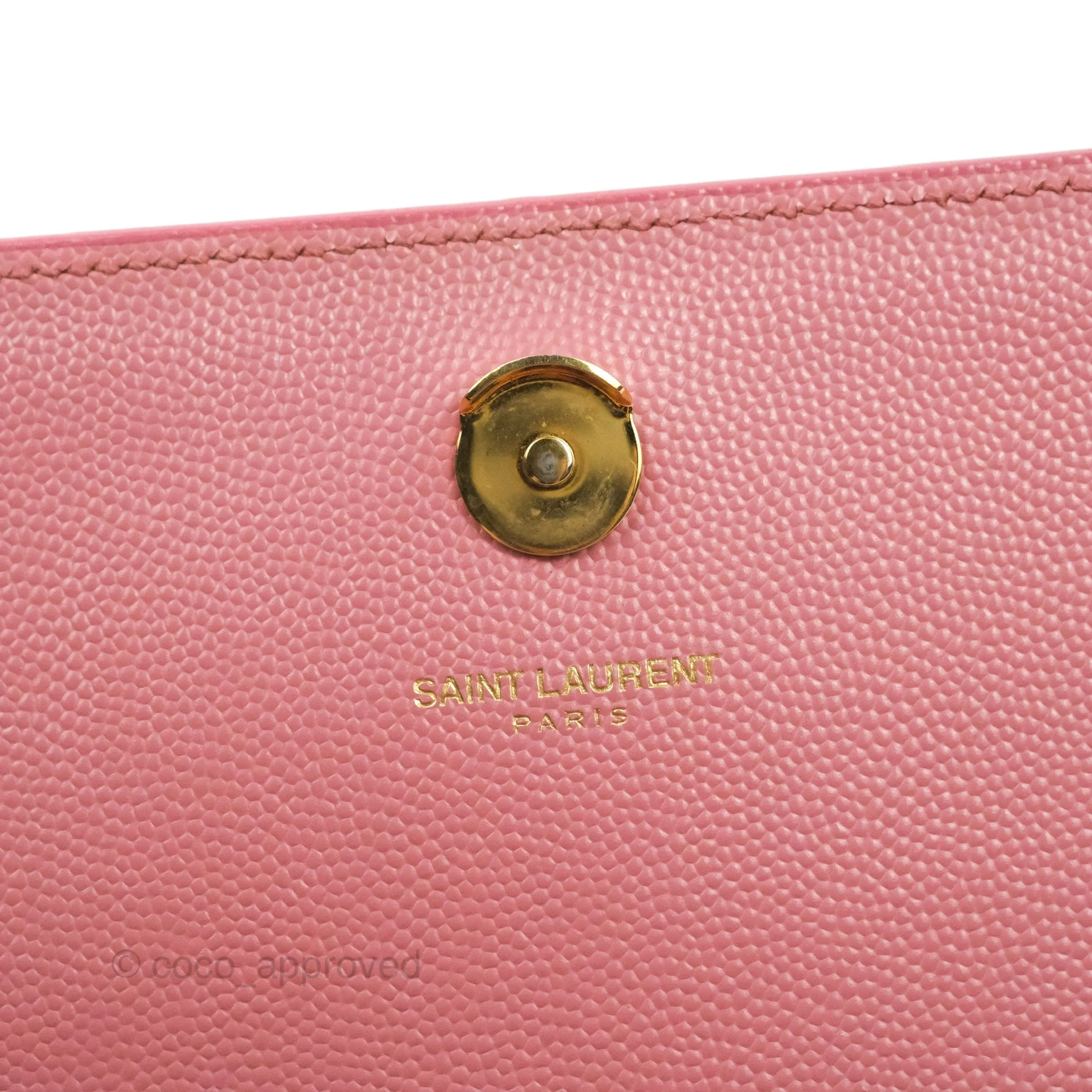 Saint Laurent Medium Classic Monogram Kate Pink Grained Calfskin