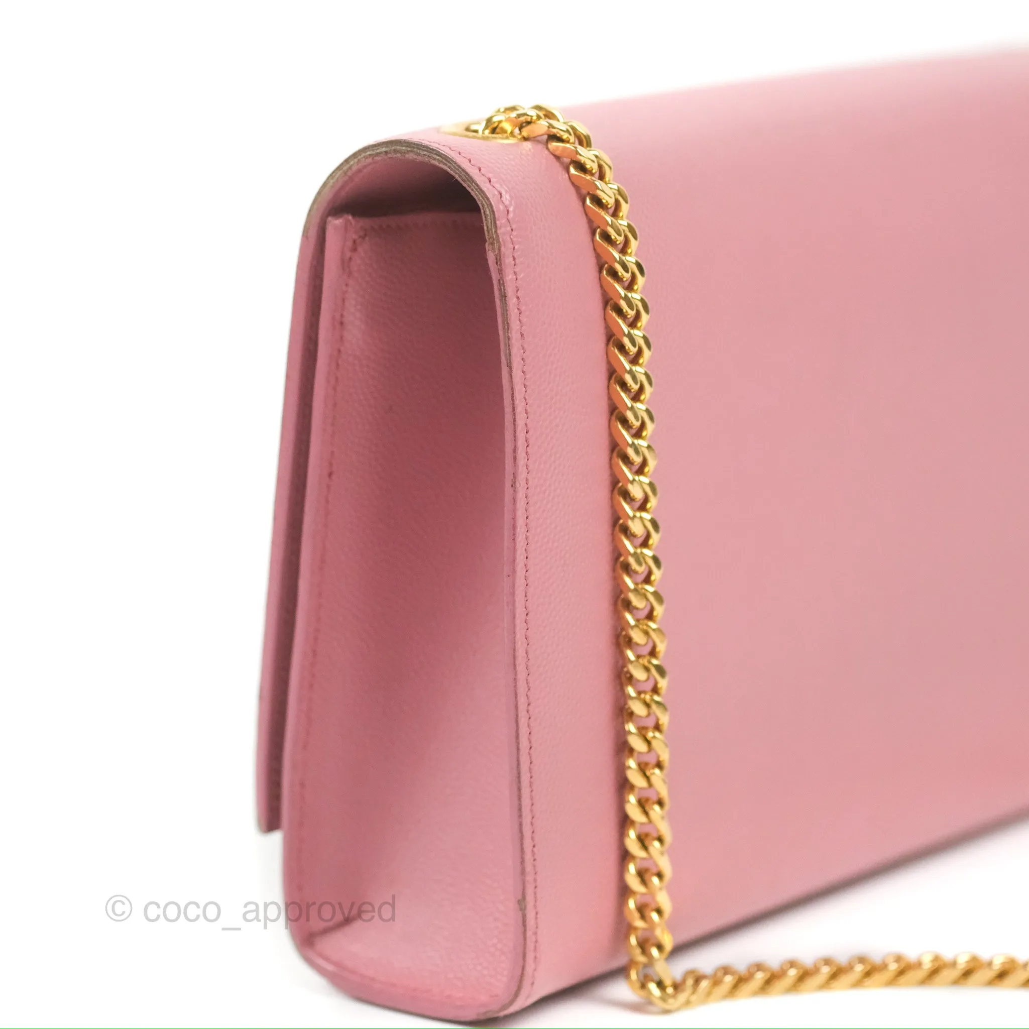 Saint Laurent Medium Classic Monogram Kate Pink Grained Calfskin