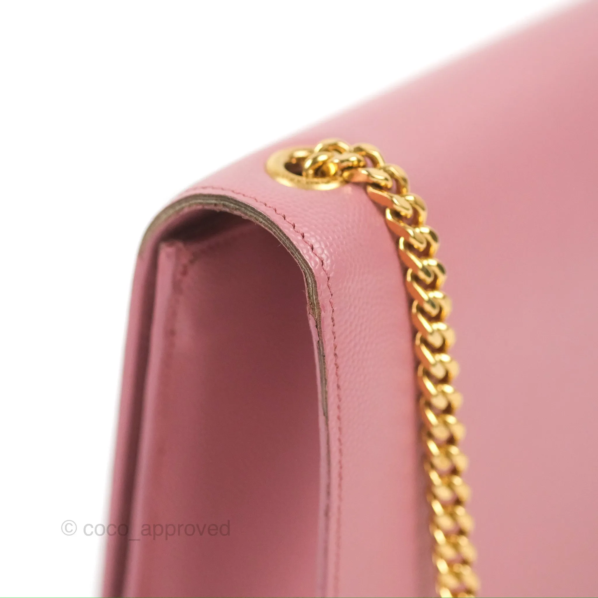 Saint Laurent Medium Classic Monogram Kate Pink Grained Calfskin