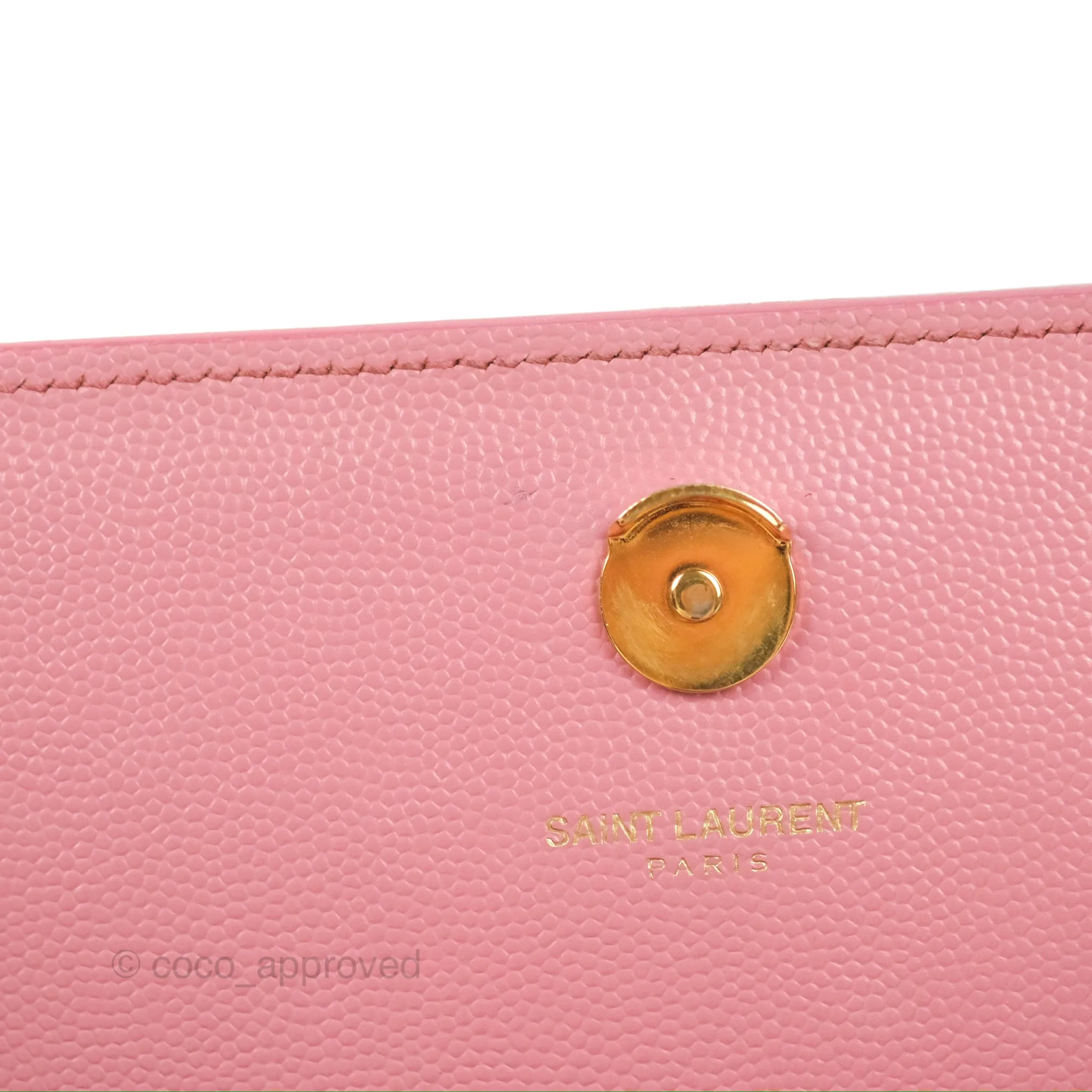 Saint Laurent Medium Classic Monogram Kate Pink Grained Calfskin