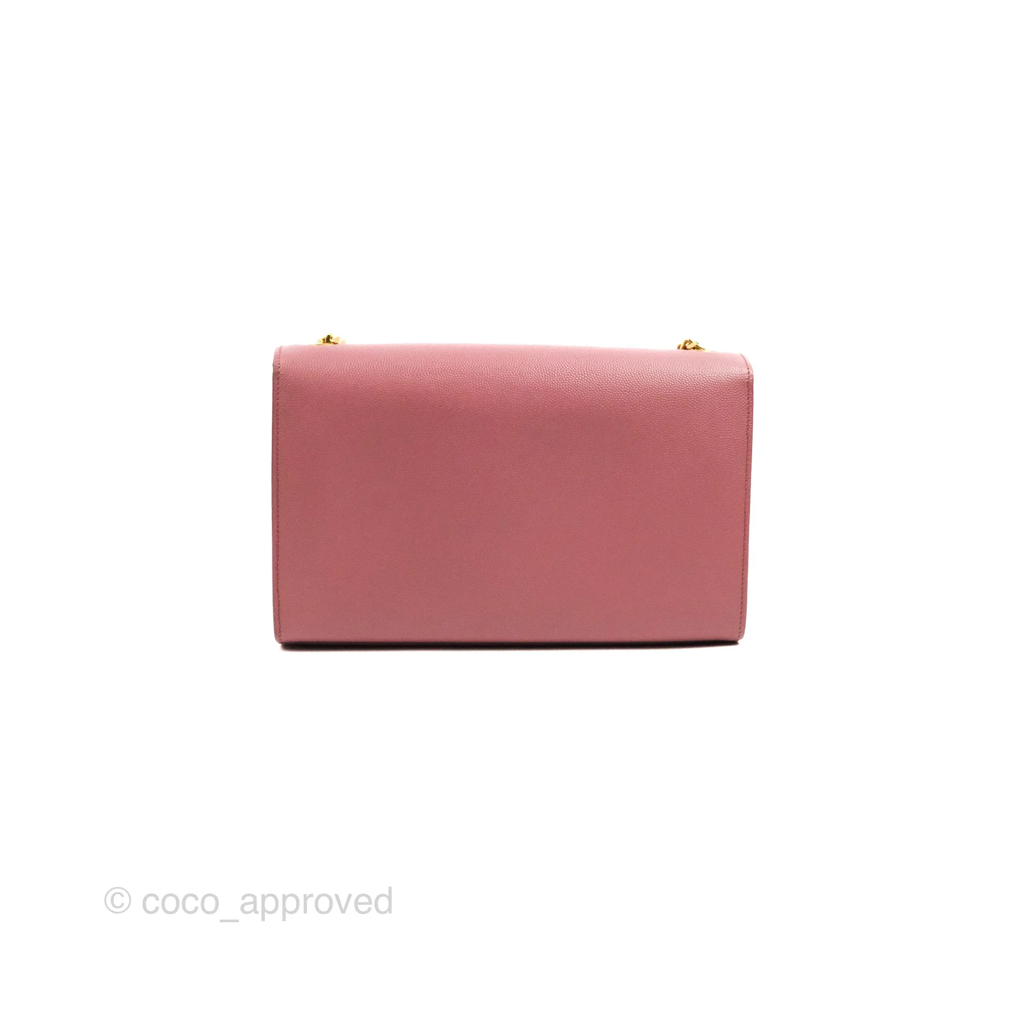 Saint Laurent Medium Classic Monogram Kate Pink Grained Calfskin