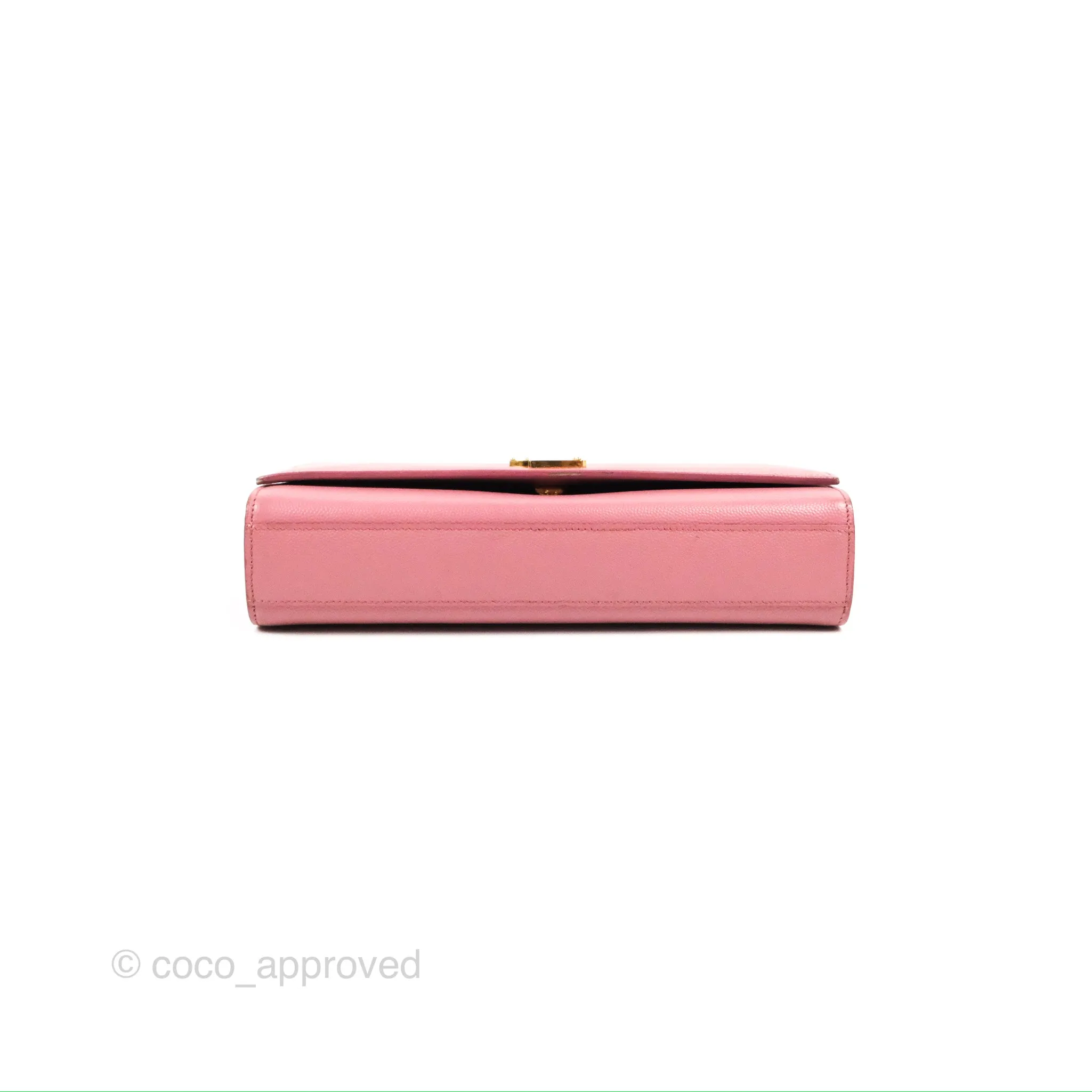 Saint Laurent Medium Classic Monogram Kate Pink Grained Calfskin