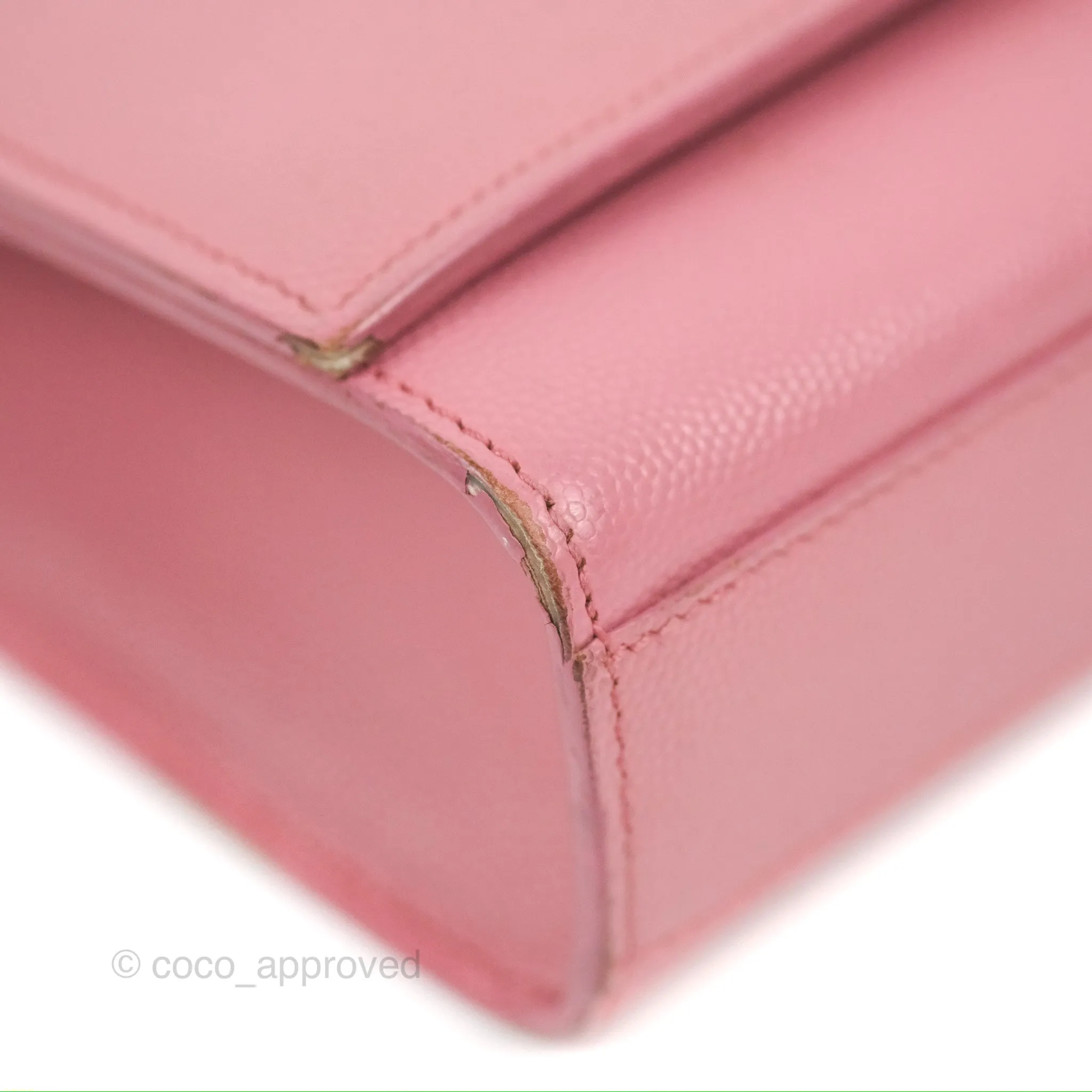 Saint Laurent Medium Classic Monogram Kate Pink Grained Calfskin