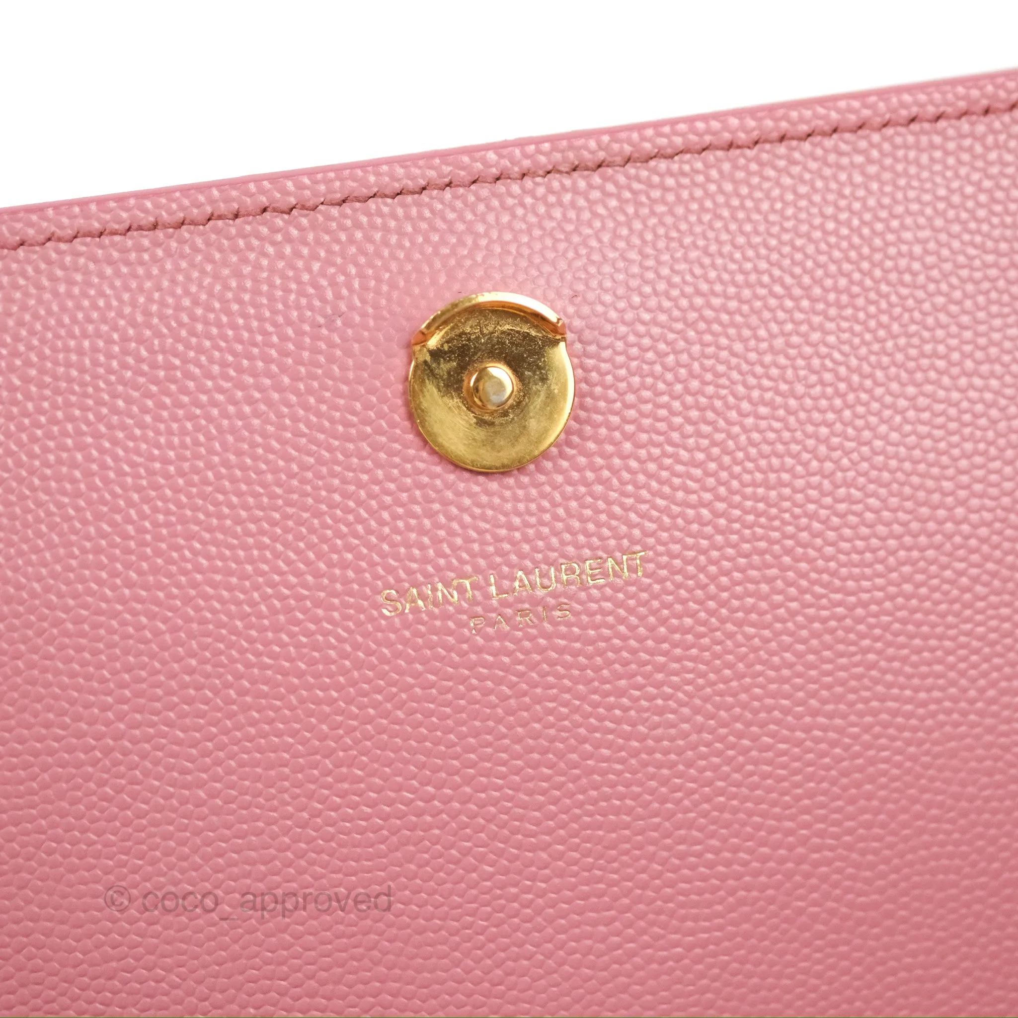 Saint Laurent Medium Classic Monogram Kate Pink Grained Calfskin
