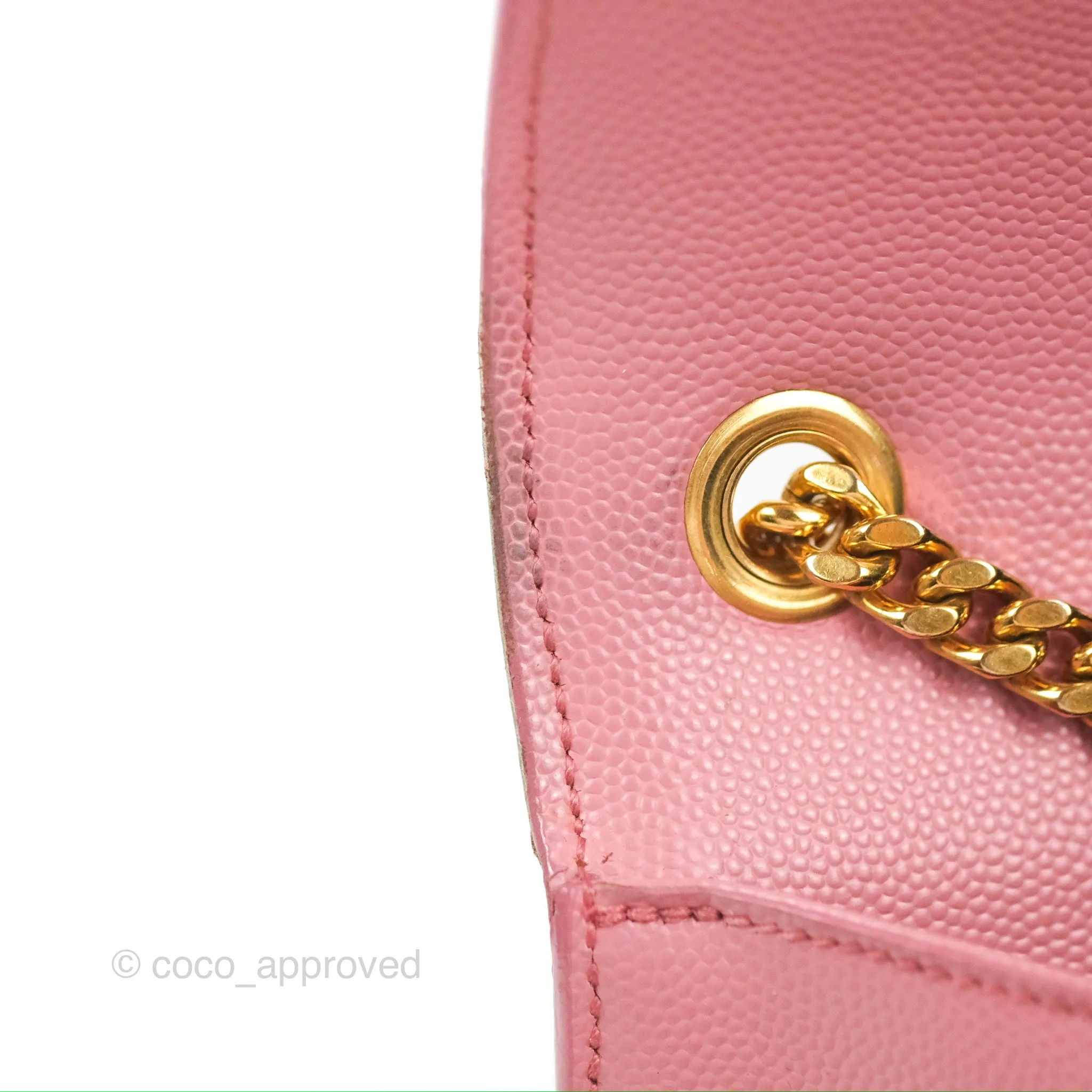 Saint Laurent Medium Classic Monogram Kate Pink Grained Calfskin