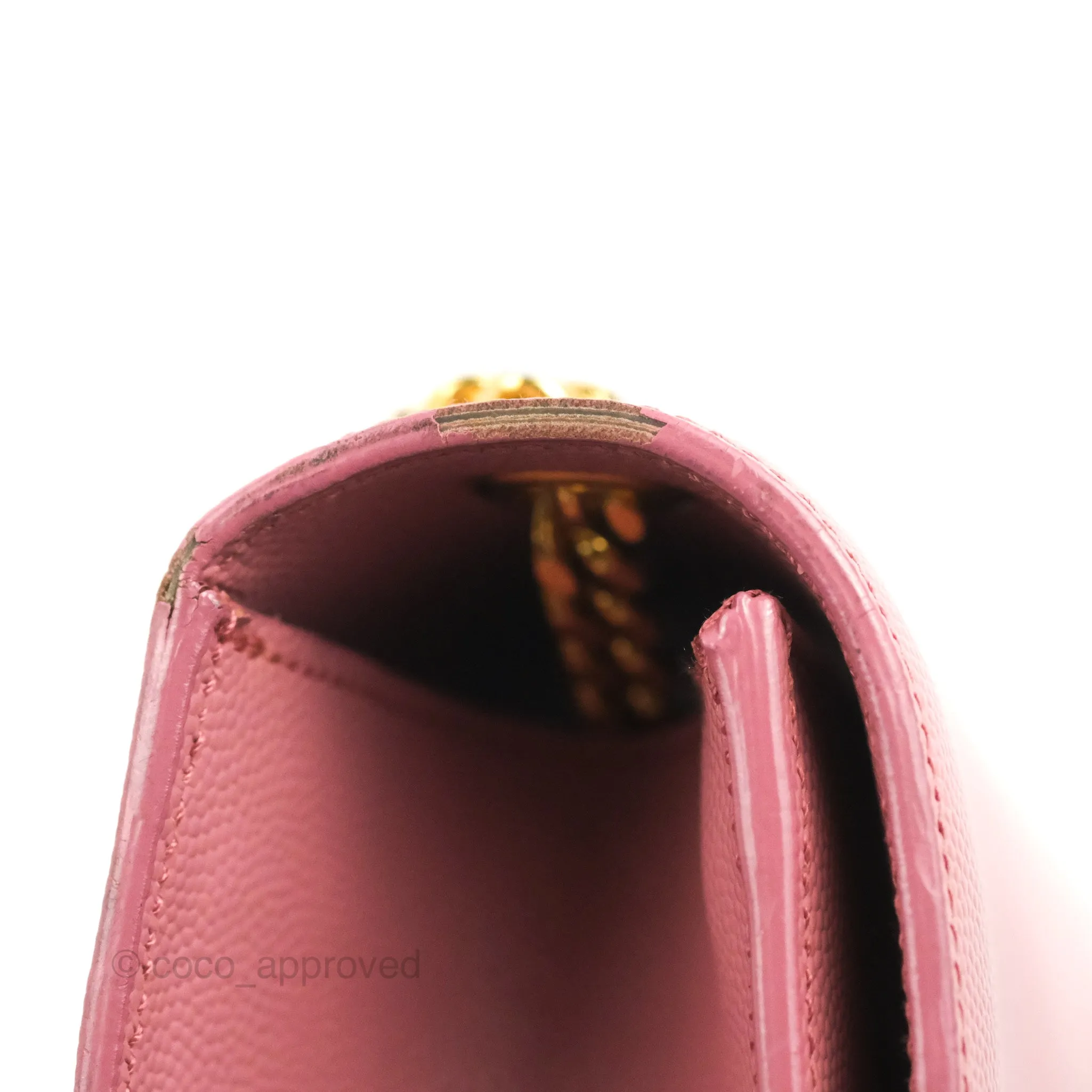 Saint Laurent Medium Classic Monogram Kate Pink Grained Calfskin