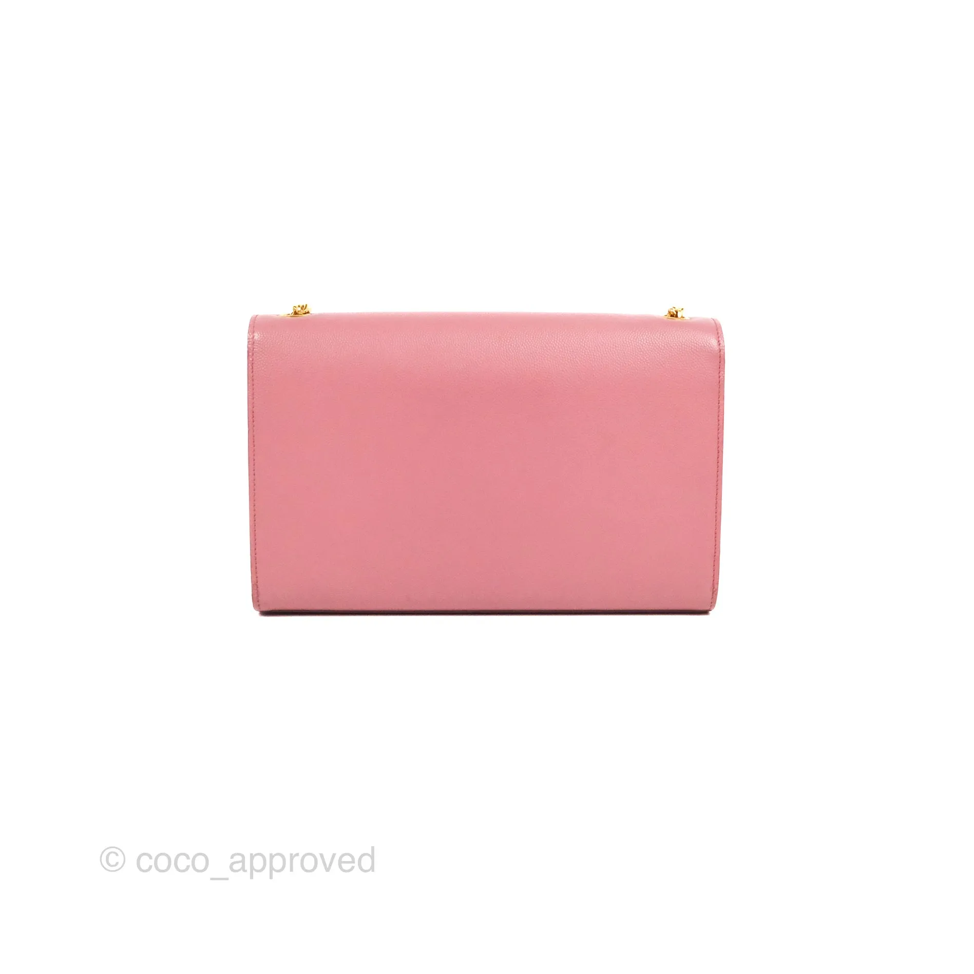 Saint Laurent Medium Classic Monogram Kate Pink Grained Calfskin