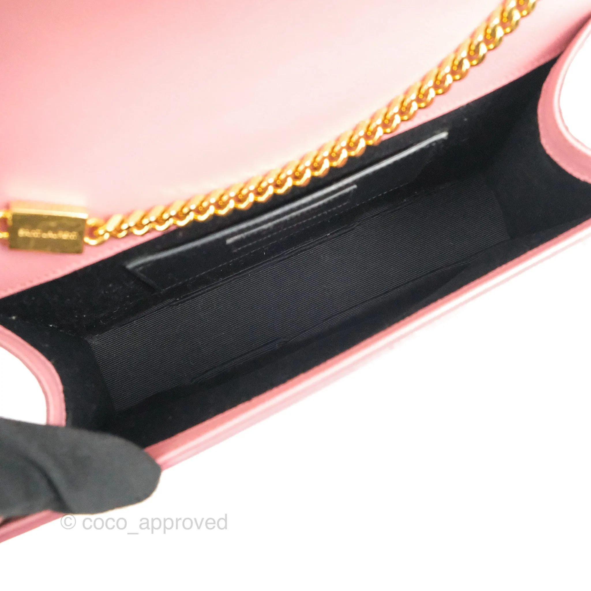 Saint Laurent Medium Classic Monogram Kate Pink Grained Calfskin