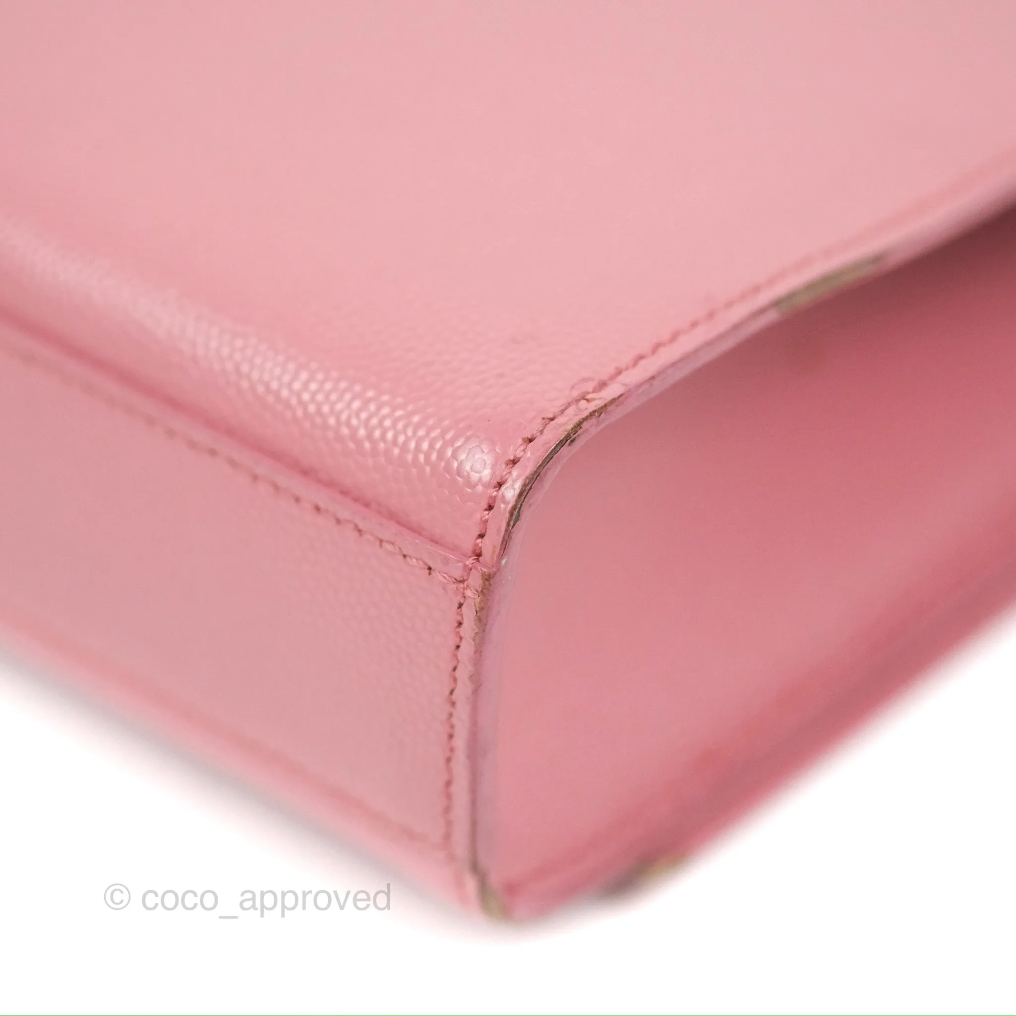 Saint Laurent Medium Classic Monogram Kate Pink Grained Calfskin